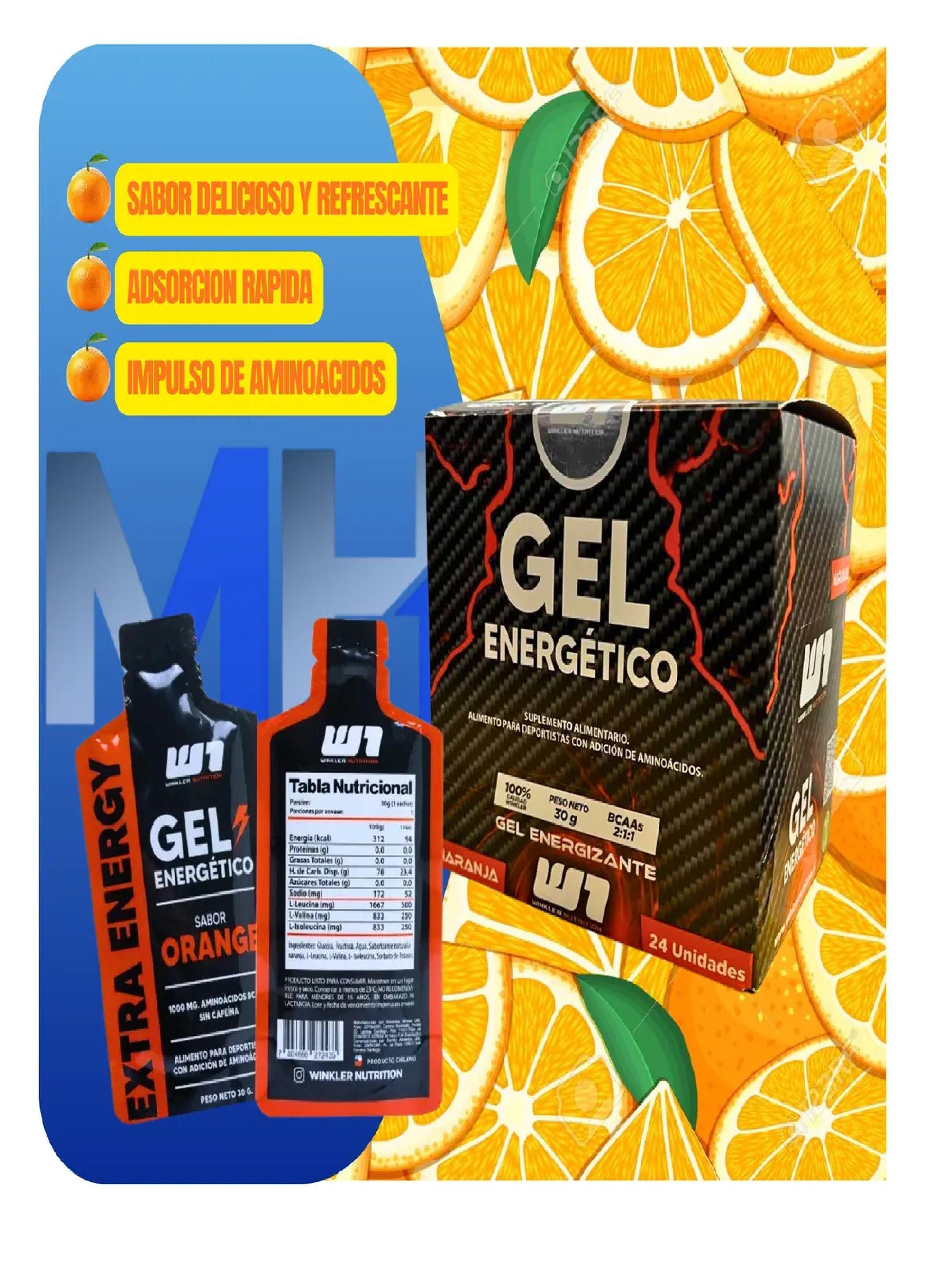 Pack X3 Geles Energeticos Naranja Aminoacidos Rendimiento-4