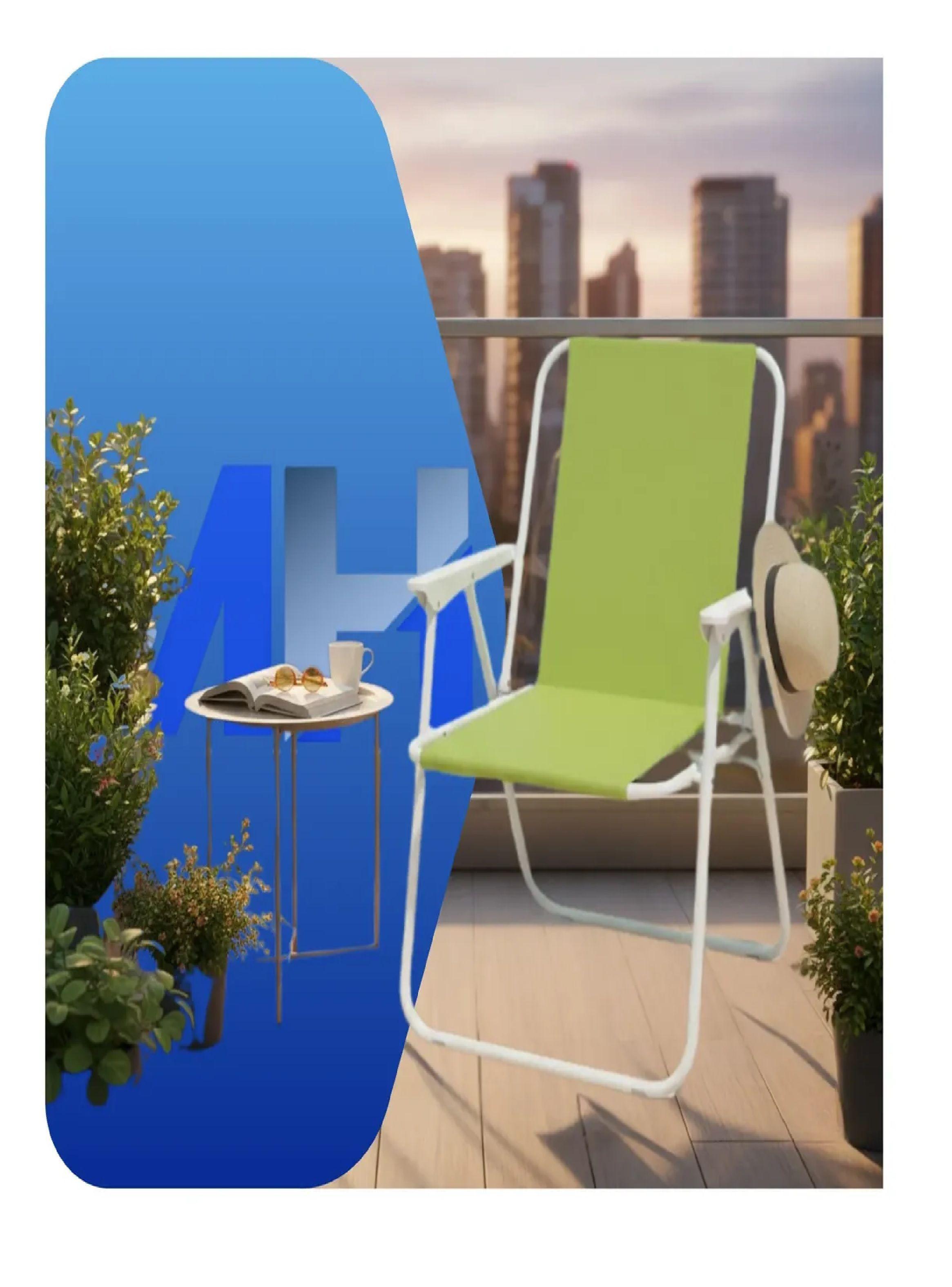 Silla Camping Plegable Playa Piscina Portatil Con Apoyabrazo Verde-4