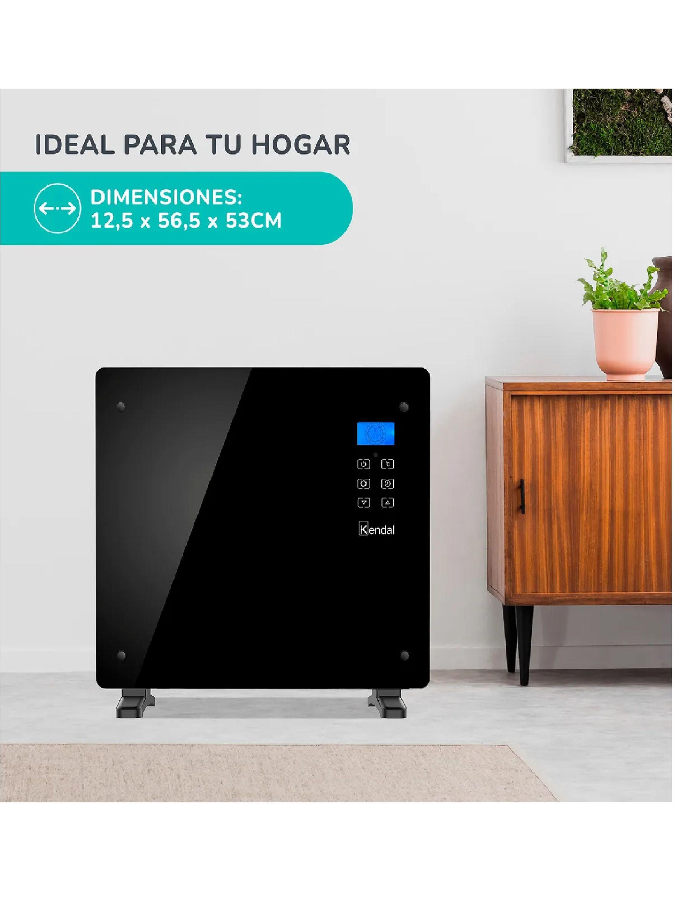 Estufa Electrica Panel Convector Vidrio Gh10rm Negro 1000w-3