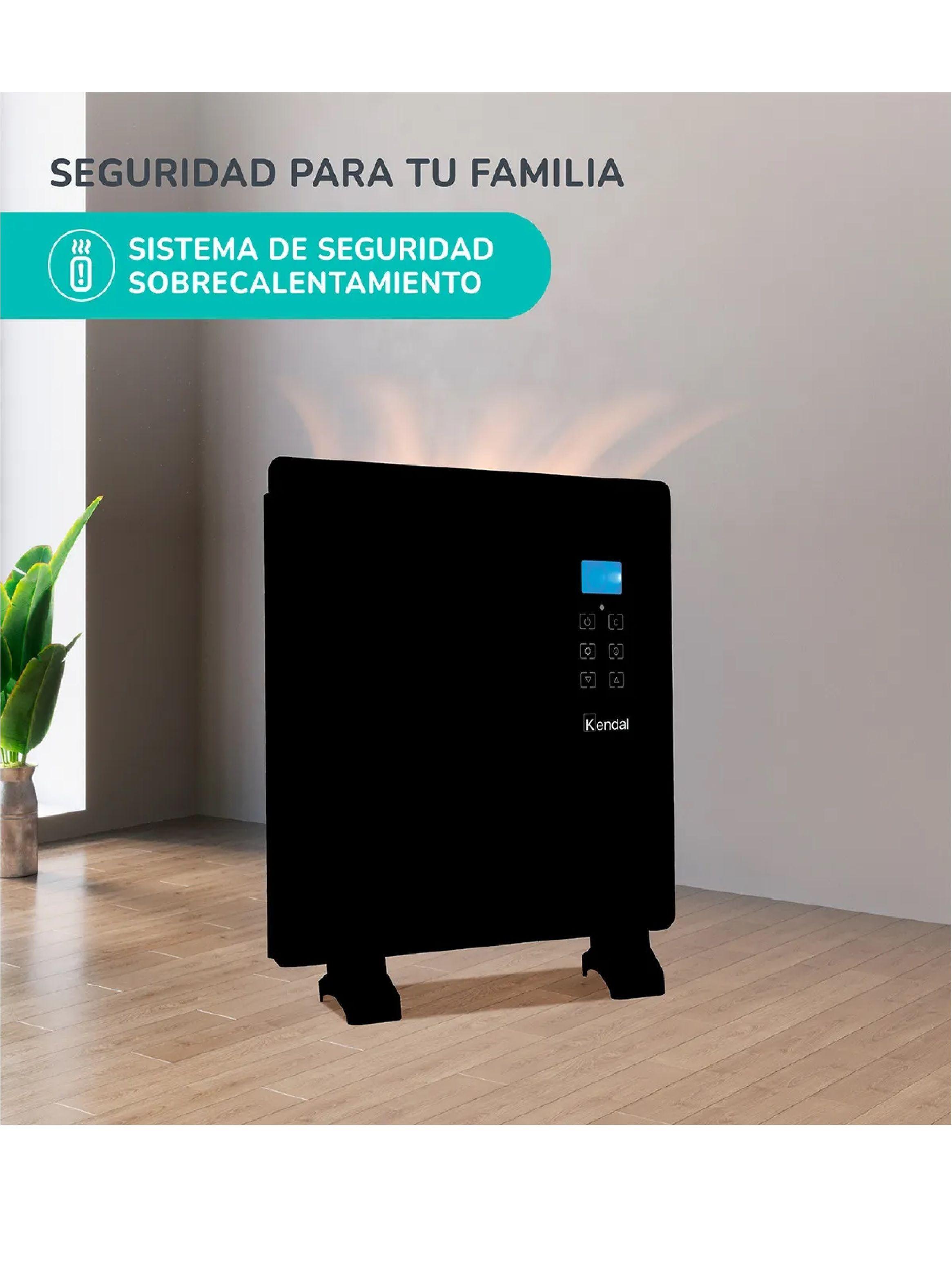 Estufa Electrica Panel Convector Vidrio Gh10rm Negro 1000w-4