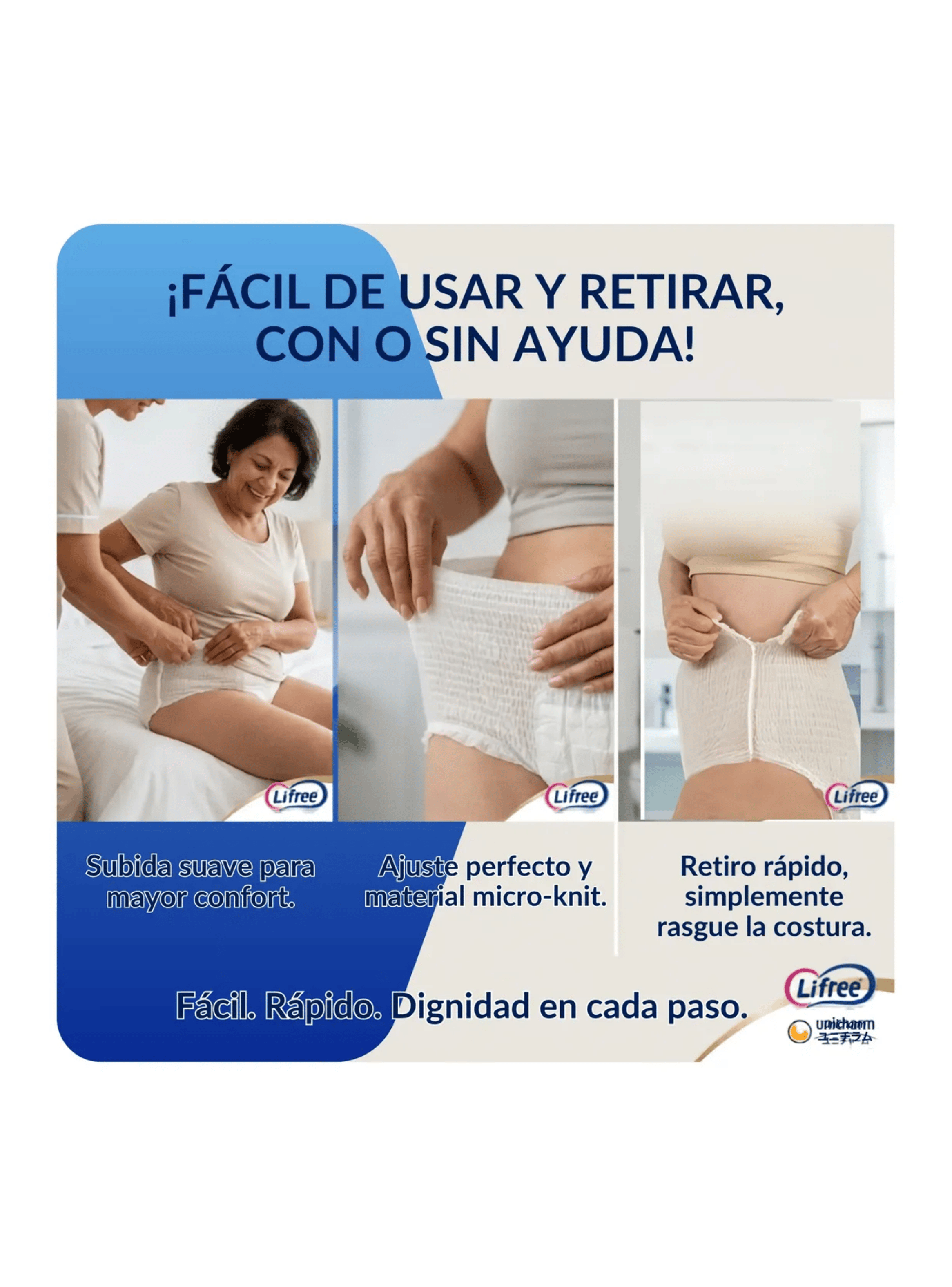 Panal Adulto Lifree Pants G xg 27 Unidades 8 Horas Pack X3-6