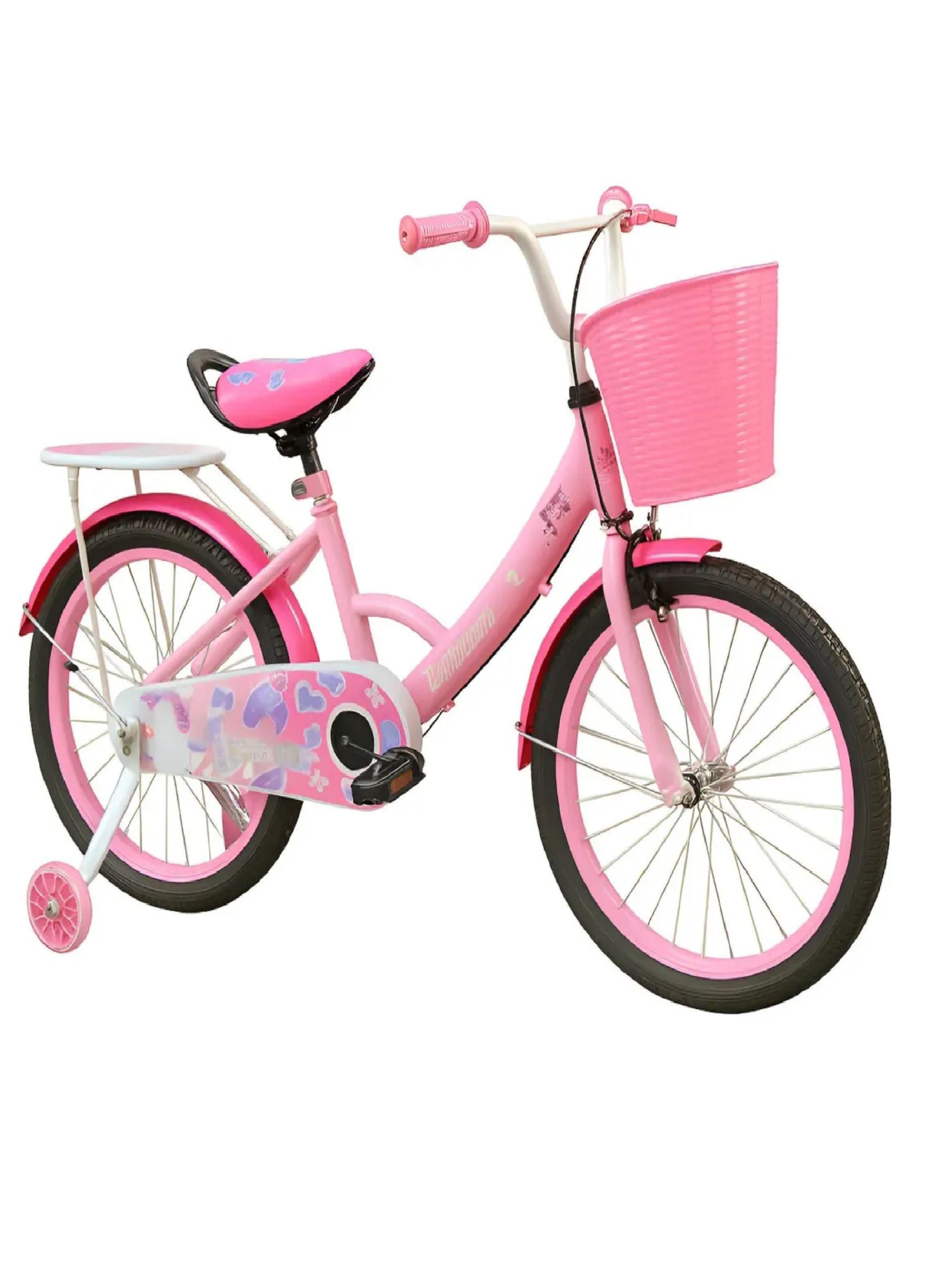 Bicicleta Aro 20 Infantil Con Ruedas De Aprendizaje Niñas Rosa-0