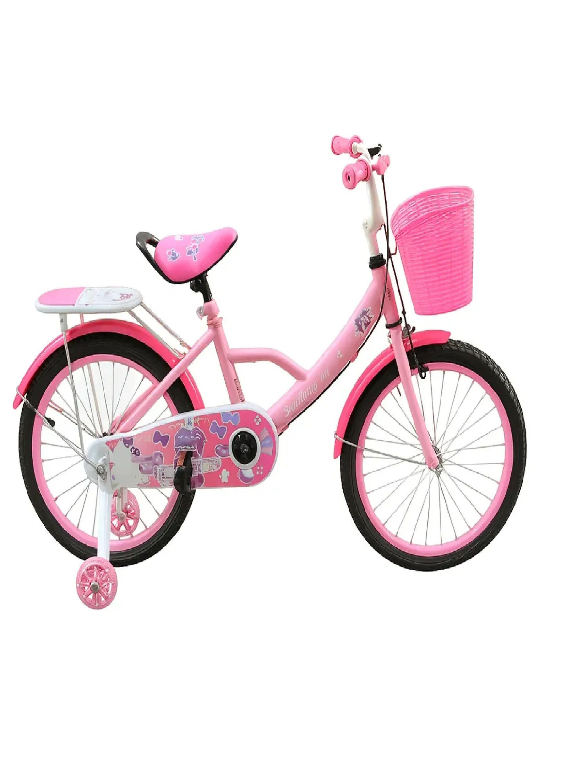 Bicicleta Aro 20 Infantil Con Ruedas De Aprendizaje Niñas Rosa-1