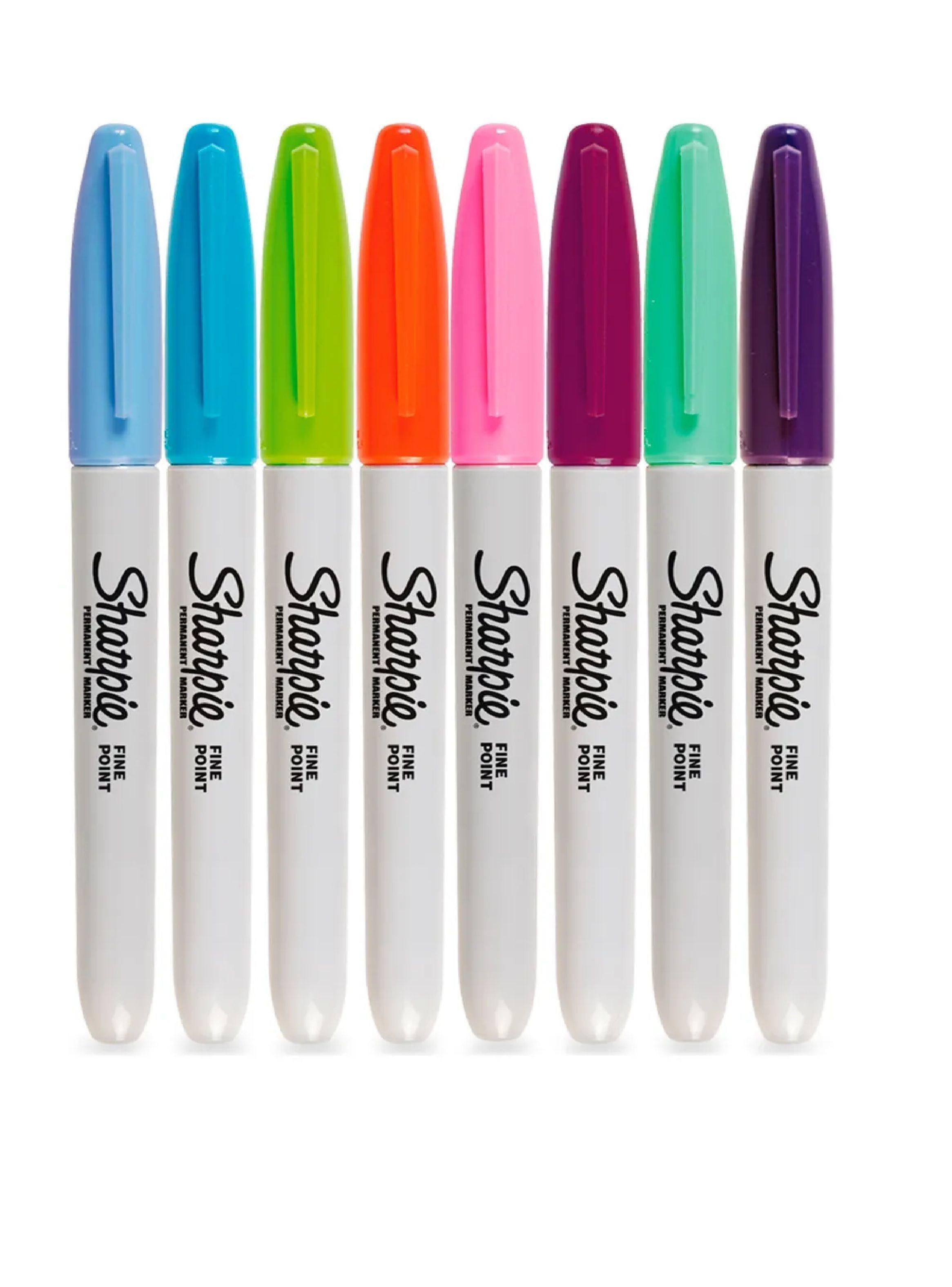 Marcadores Sharpie 8 Colores Claro Punta Fina Permanente-2