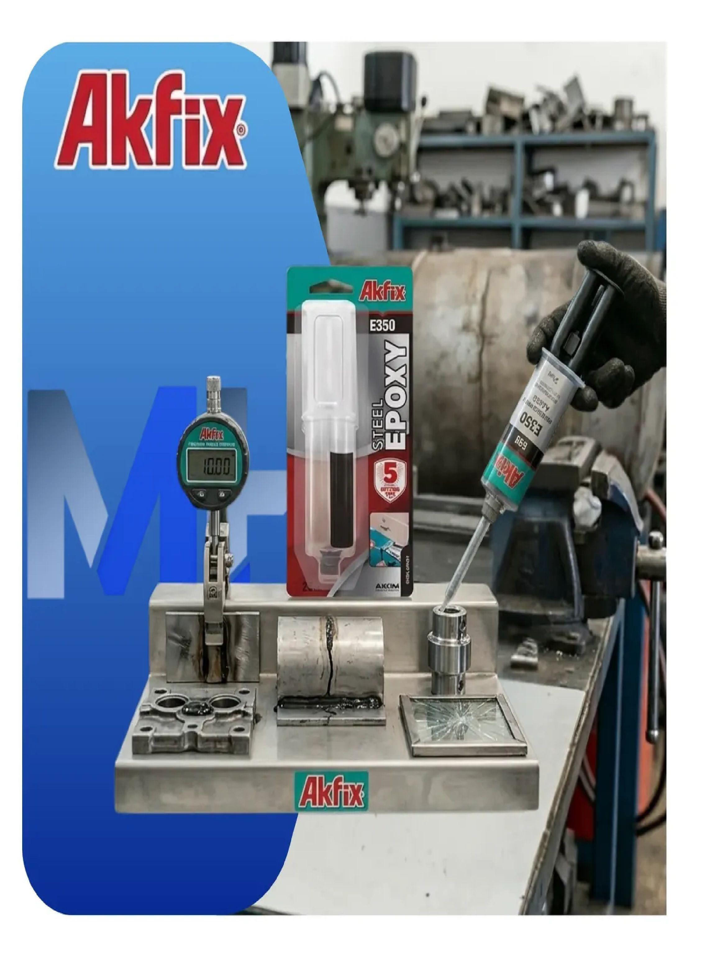 Pack 3 Adhesivo Epoxi Acero Akfix E350 Jeringa 25ml-2