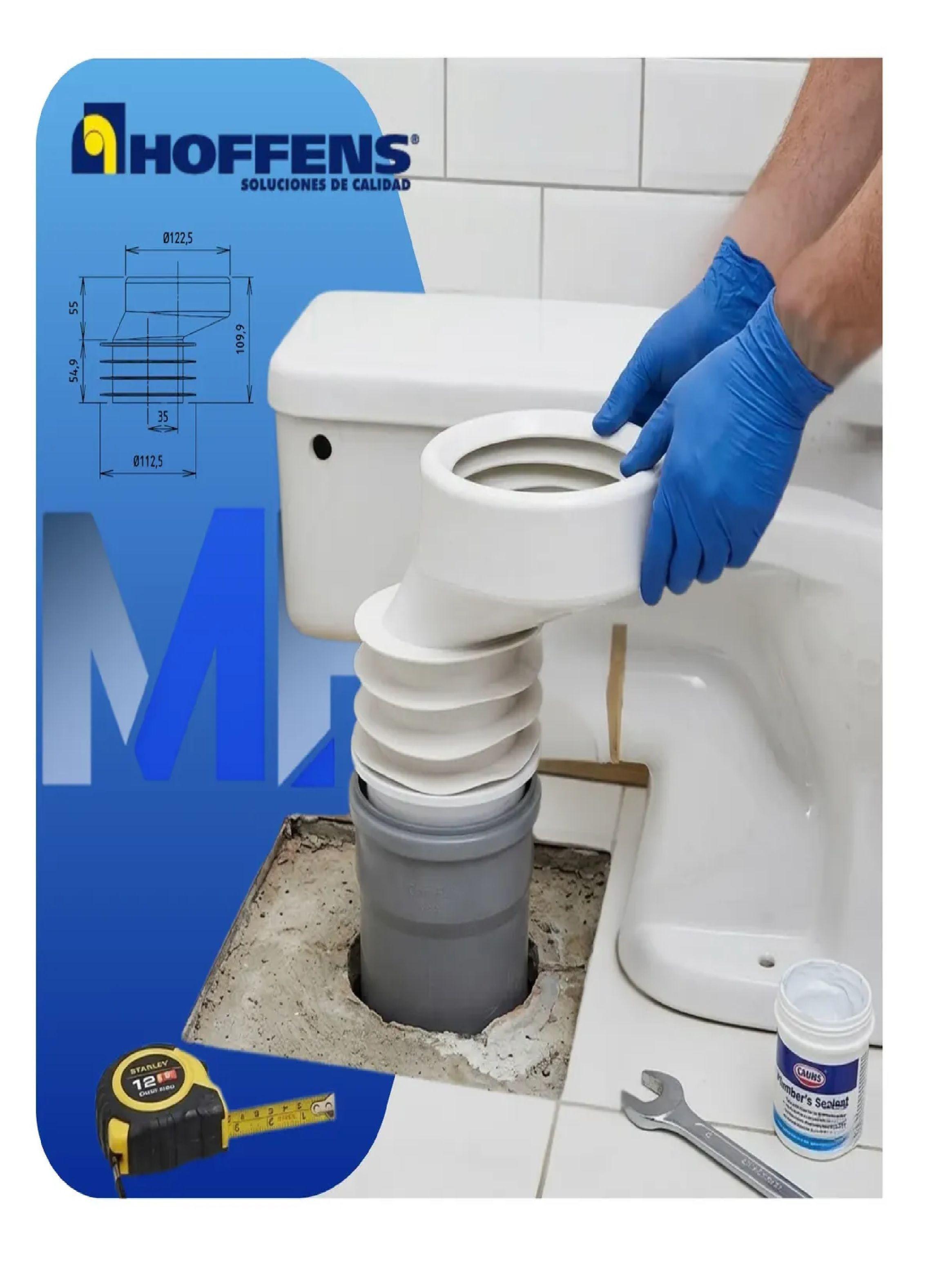 Manguito Flexible Wc 110mm Excentrico Desplazado Vertical-3