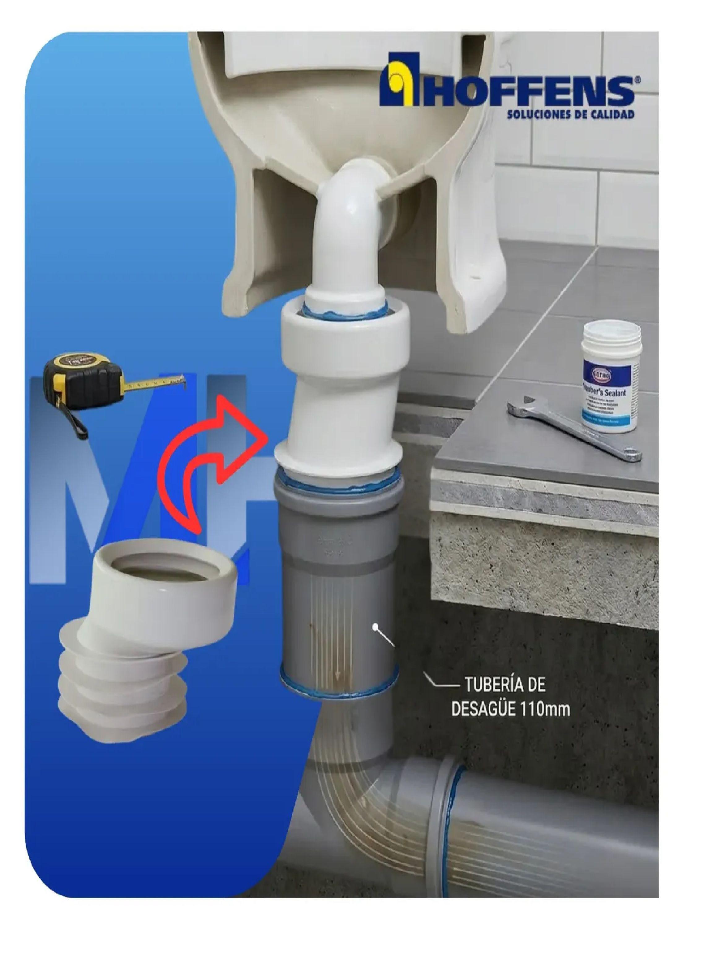 Manguito Flexible Wc 110mm Excentrico Desplazado Vertical-4