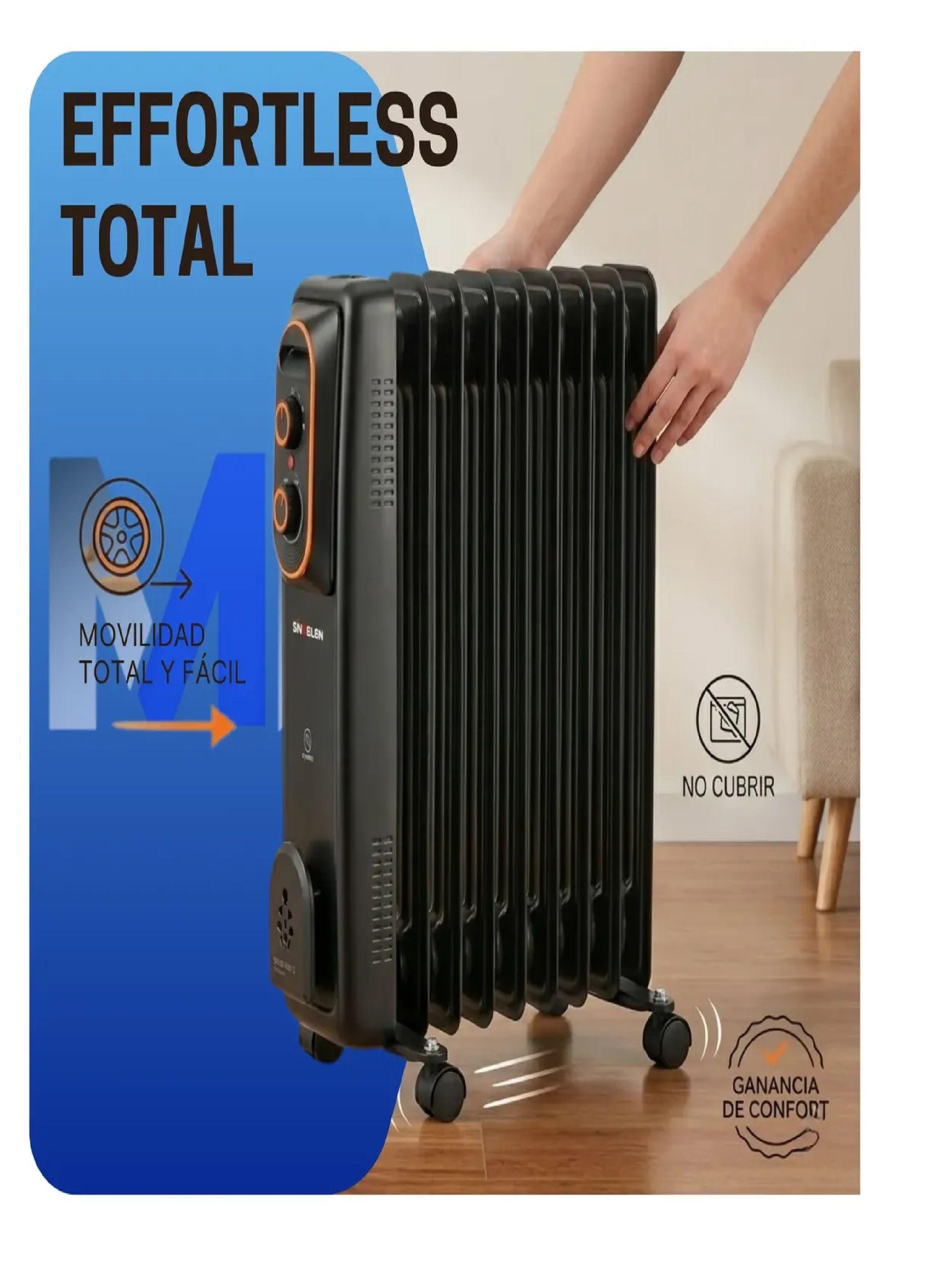 Convector Oleo Electrico Sindelen 1250w Calor Puro Duradero-5