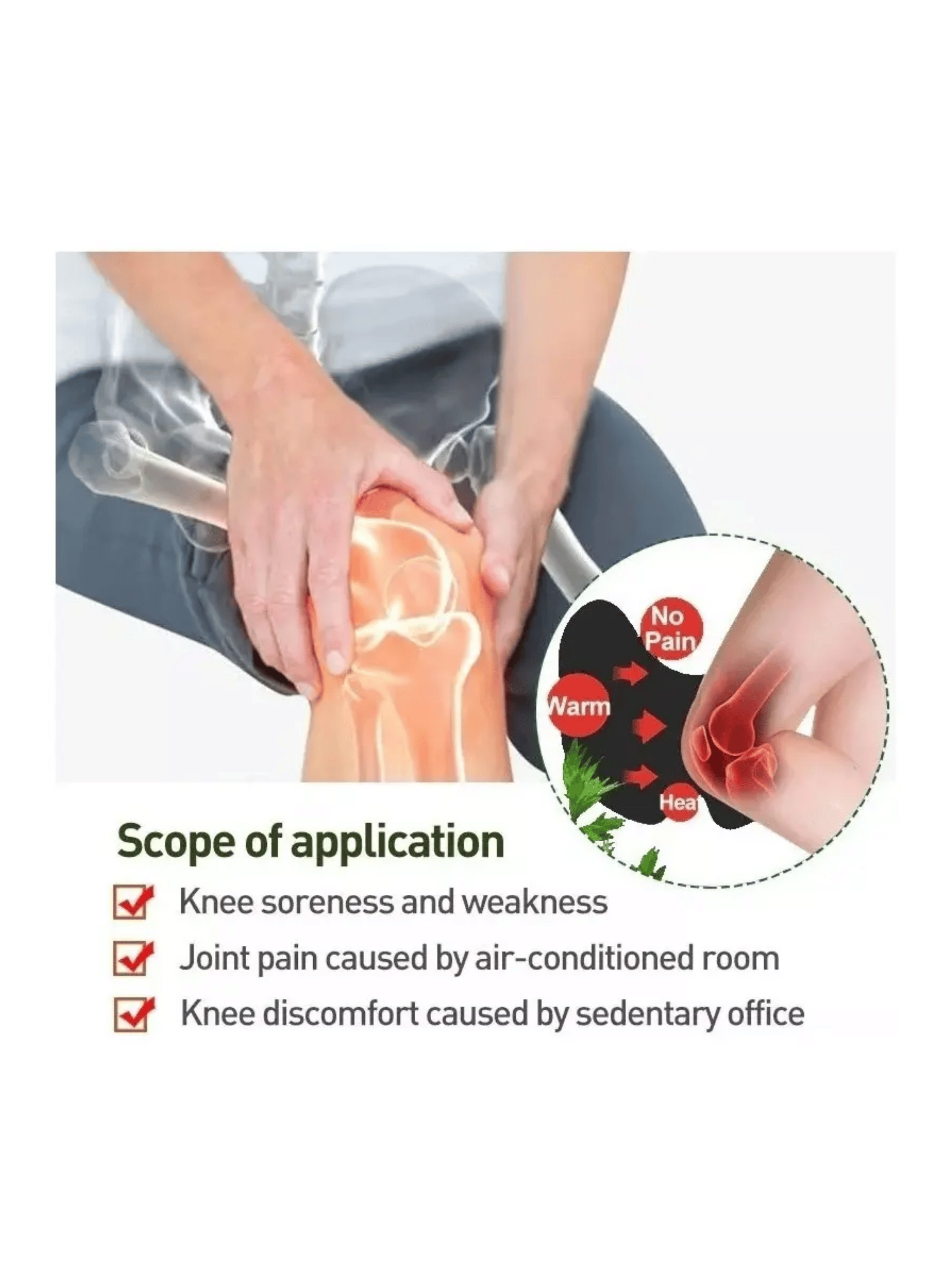 Parche Para Aliviar Calmar Eliminar Dolor De Rodilla 10 Uni-4