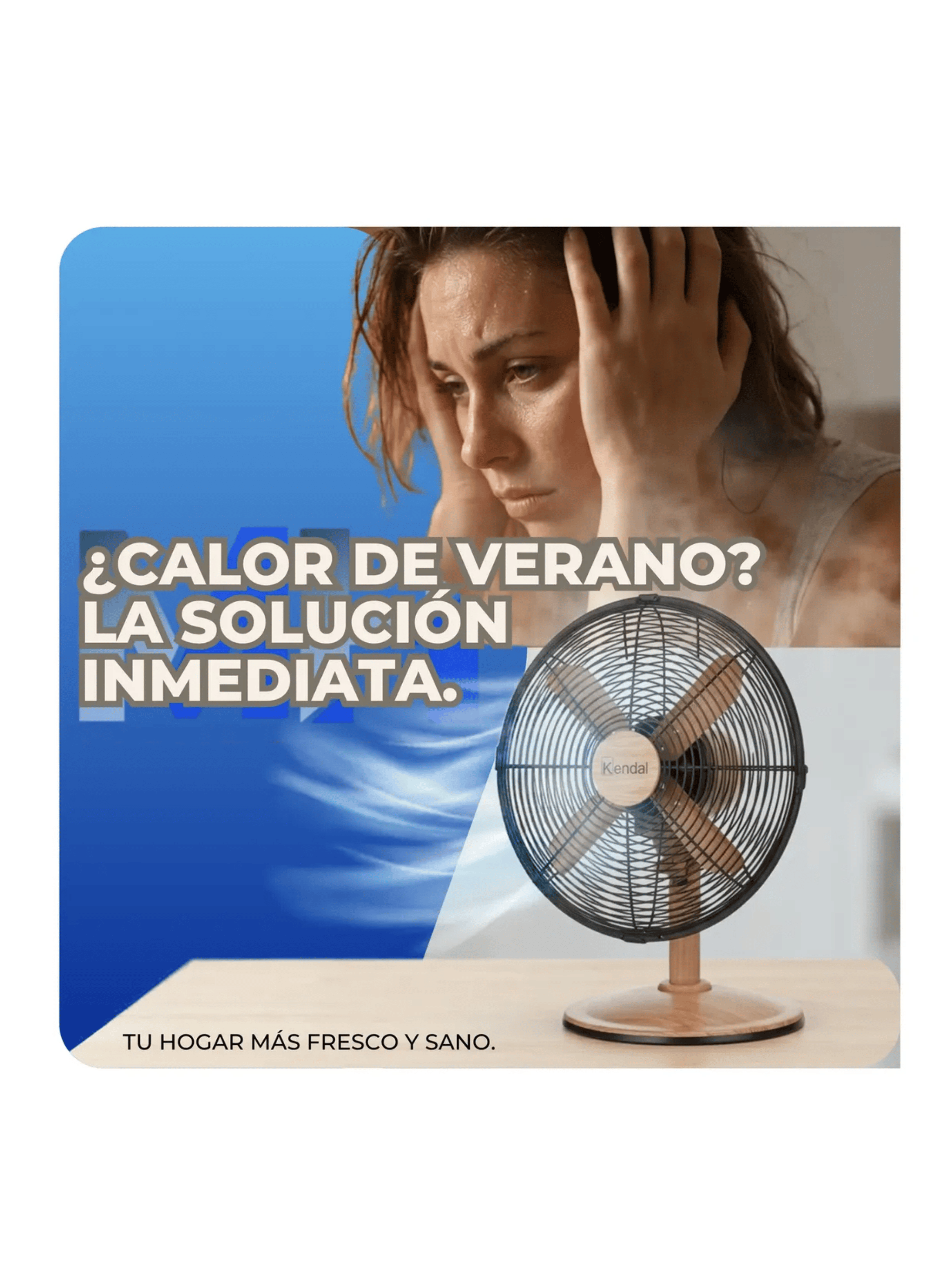 Ventilador De Mesa 12 Pulgadas Metal Estilo Madera Kzf1214df-1