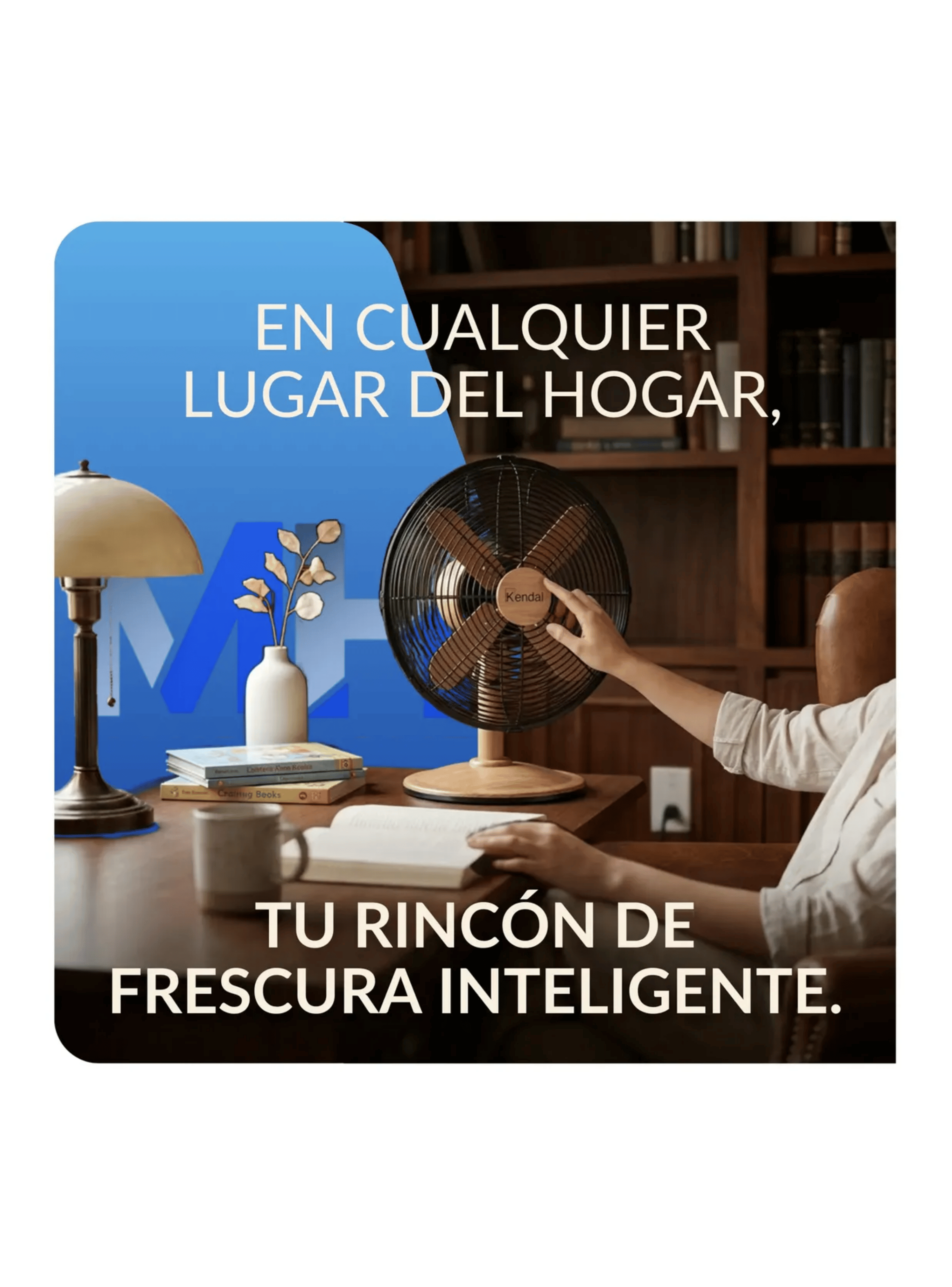 Ventilador De Mesa 12 Pulgadas Metal Estilo Madera Kzf1214df-3