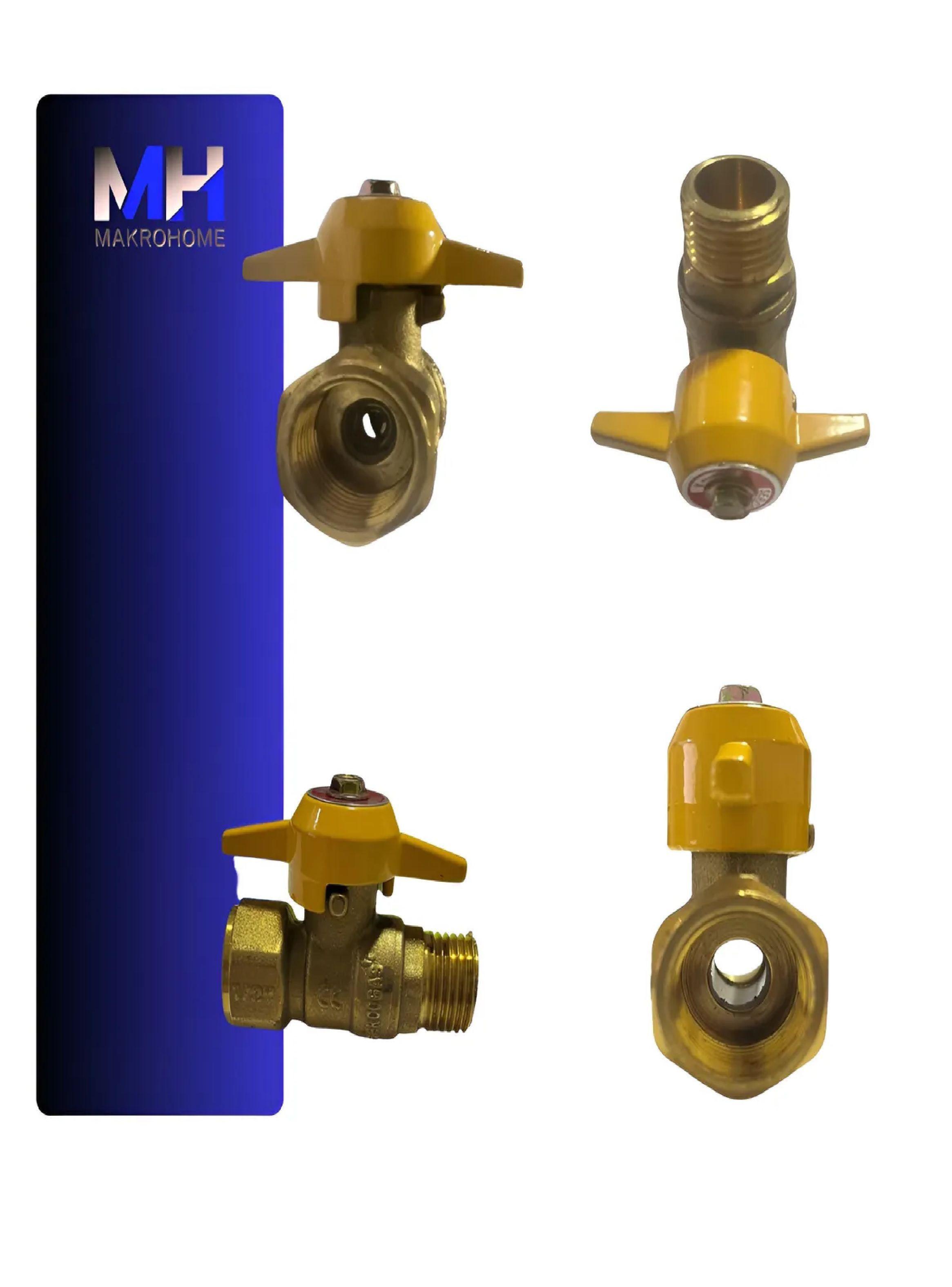 Llave De Paso Gas Certificada 1/2 Hi-he Bronce Sercogas-2