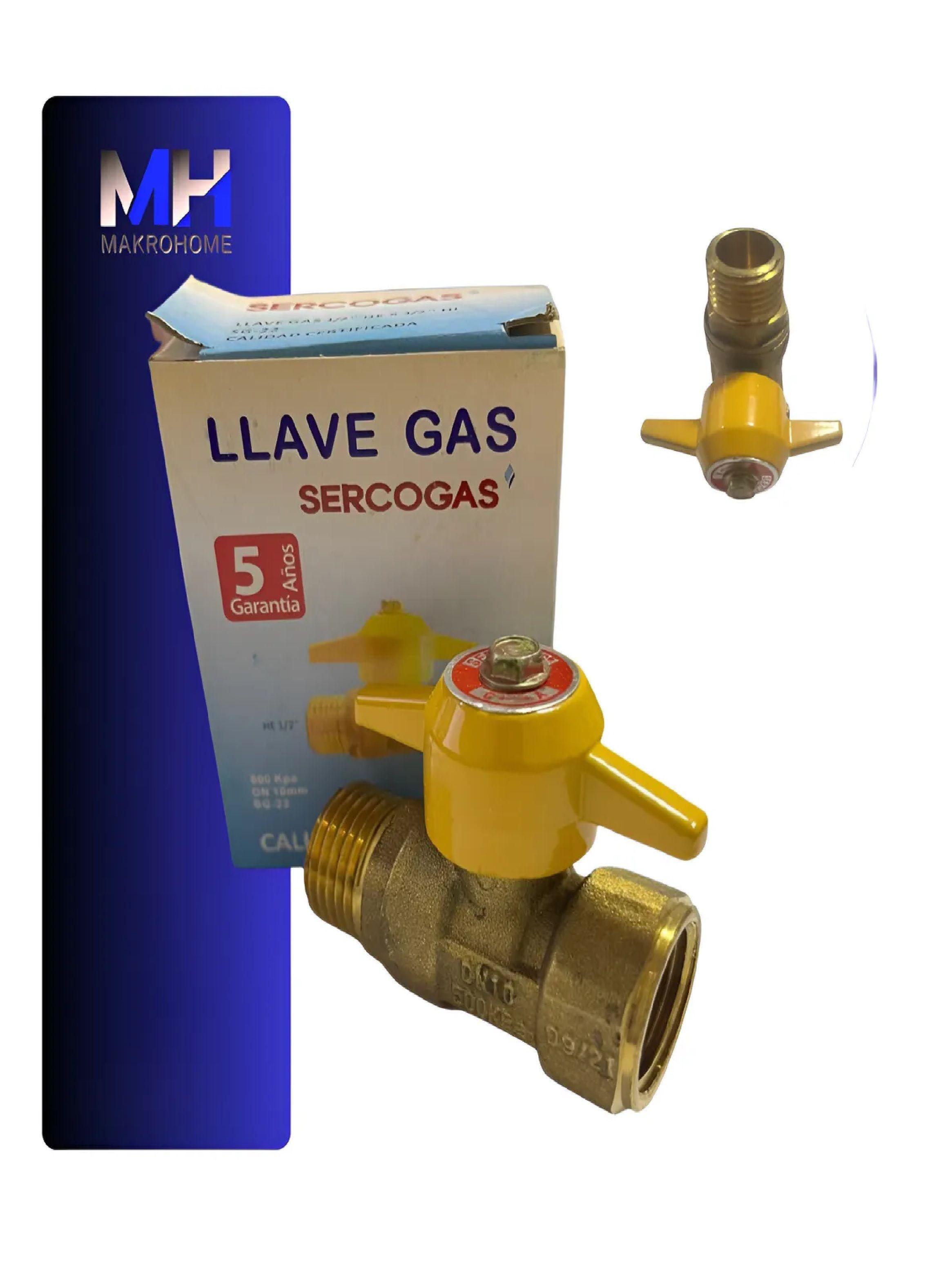 Llave De Paso Gas Certificada 1/2 Hi-he Bronce Sercogas-3
