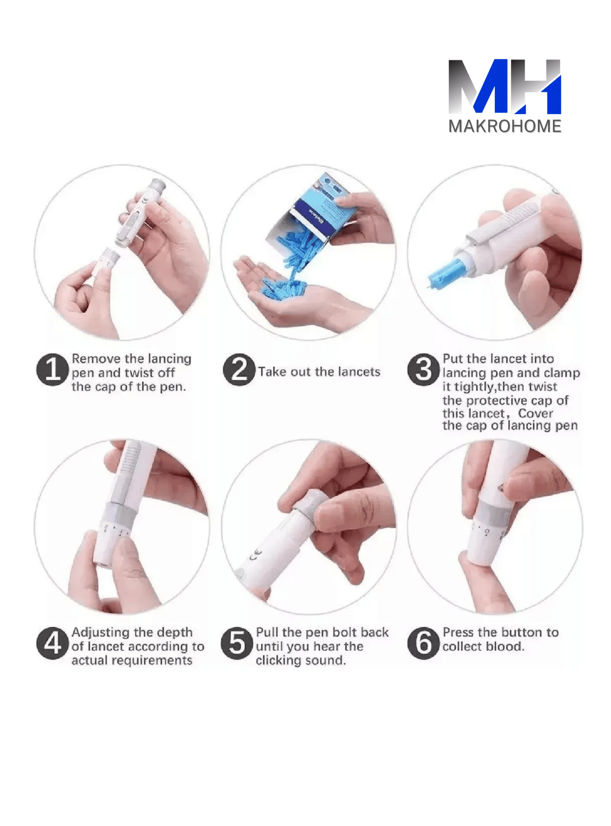 Lancetas 500 Unidades Lanceta Est ril Glicemia Diabetes-4