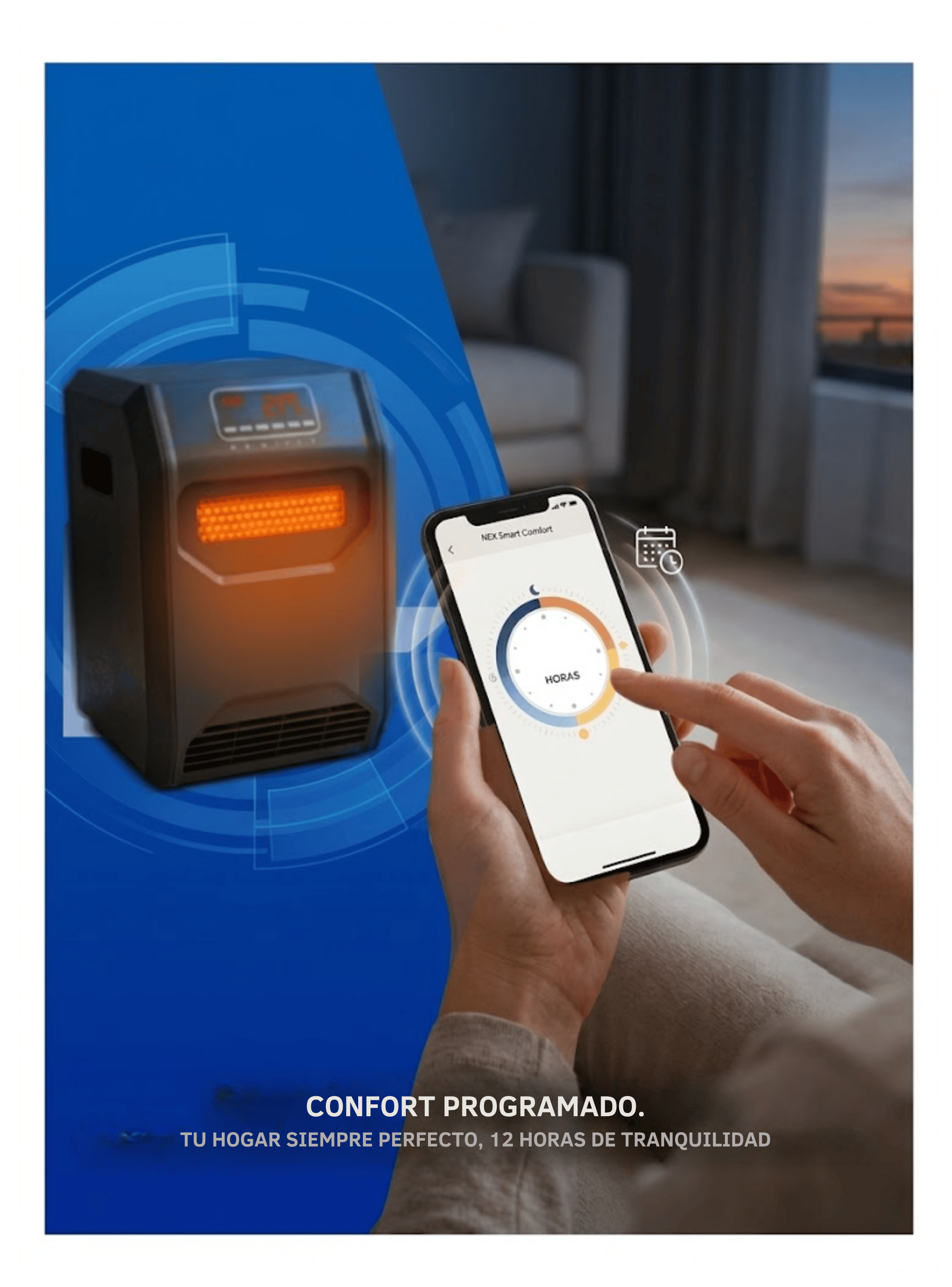 Estufa Infrarroja Nex 1500w Calor Digital Eficiente Wifi-4