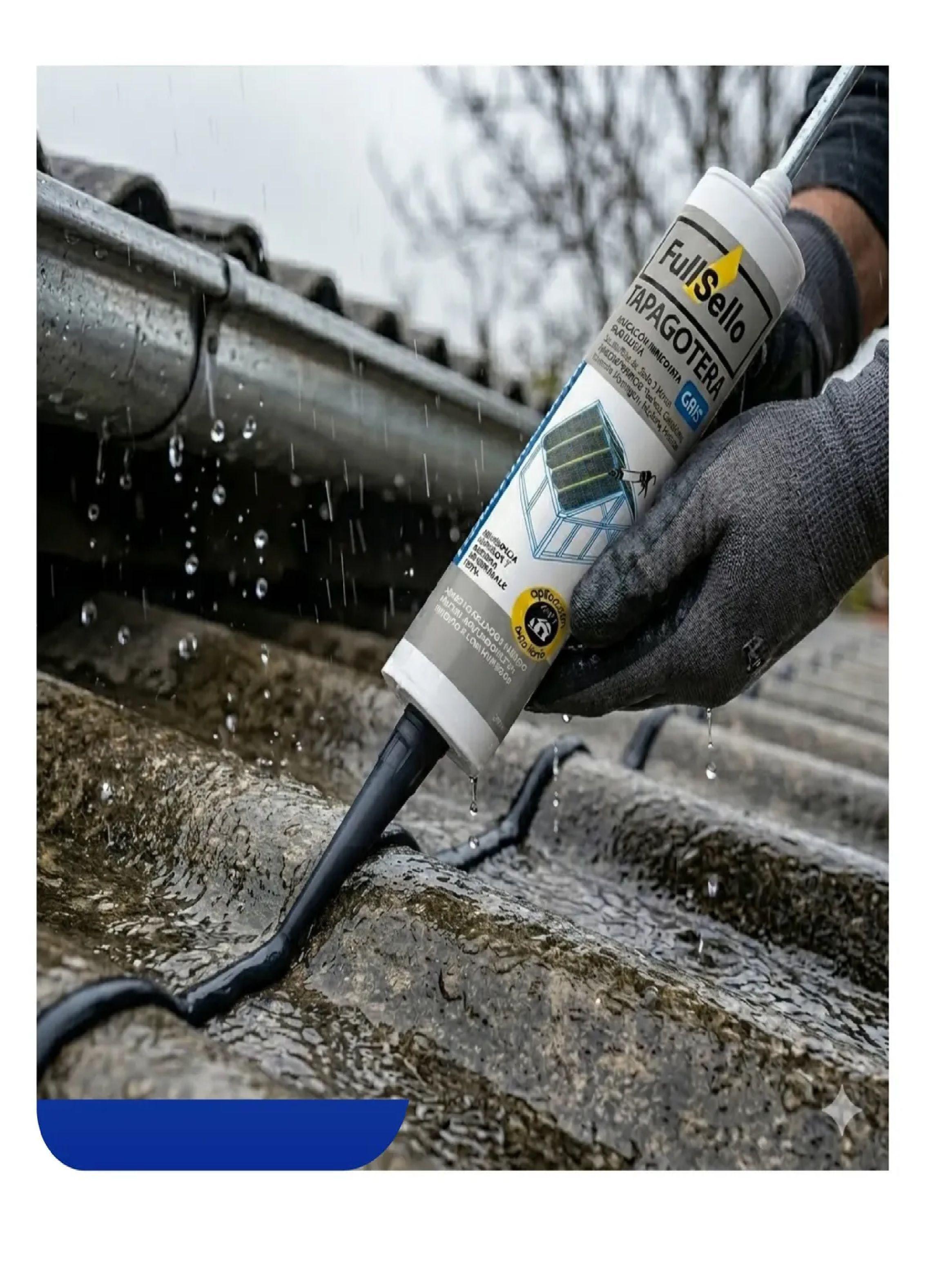 Pack 6 Sellador Tapagotera Profesional Fullsello Pega Mojado Negro-4