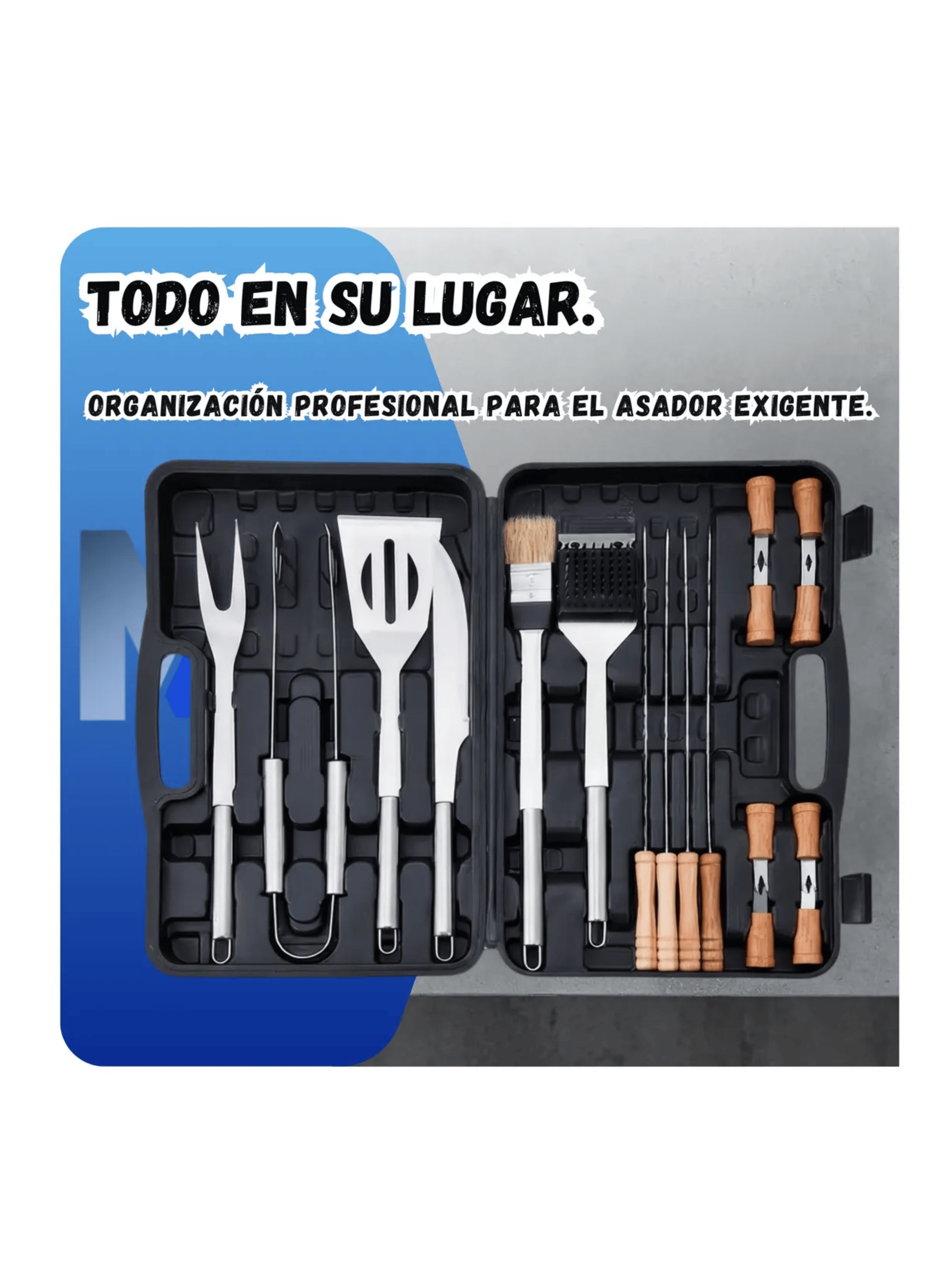 Kit Parrillero Parrilla Kettle 41cm Set 18 Pzs Soplador-3
