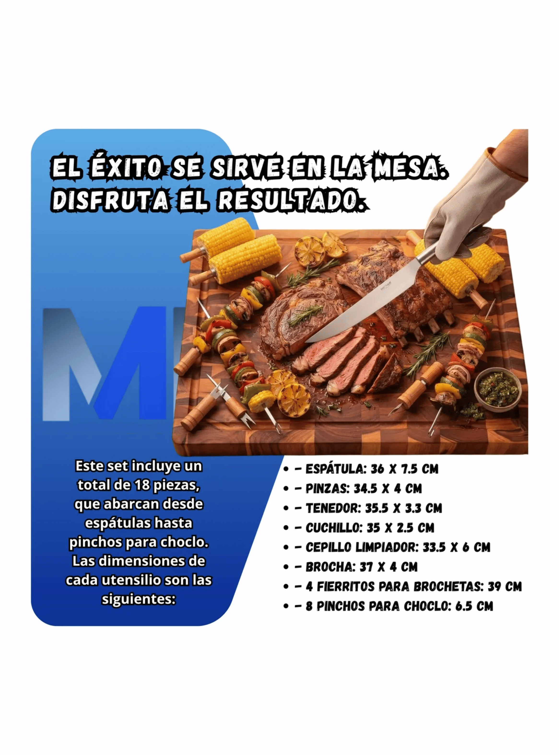 Kit Parrillero Parrilla Kettle 41cm Set 18 Pzs Soplador-4