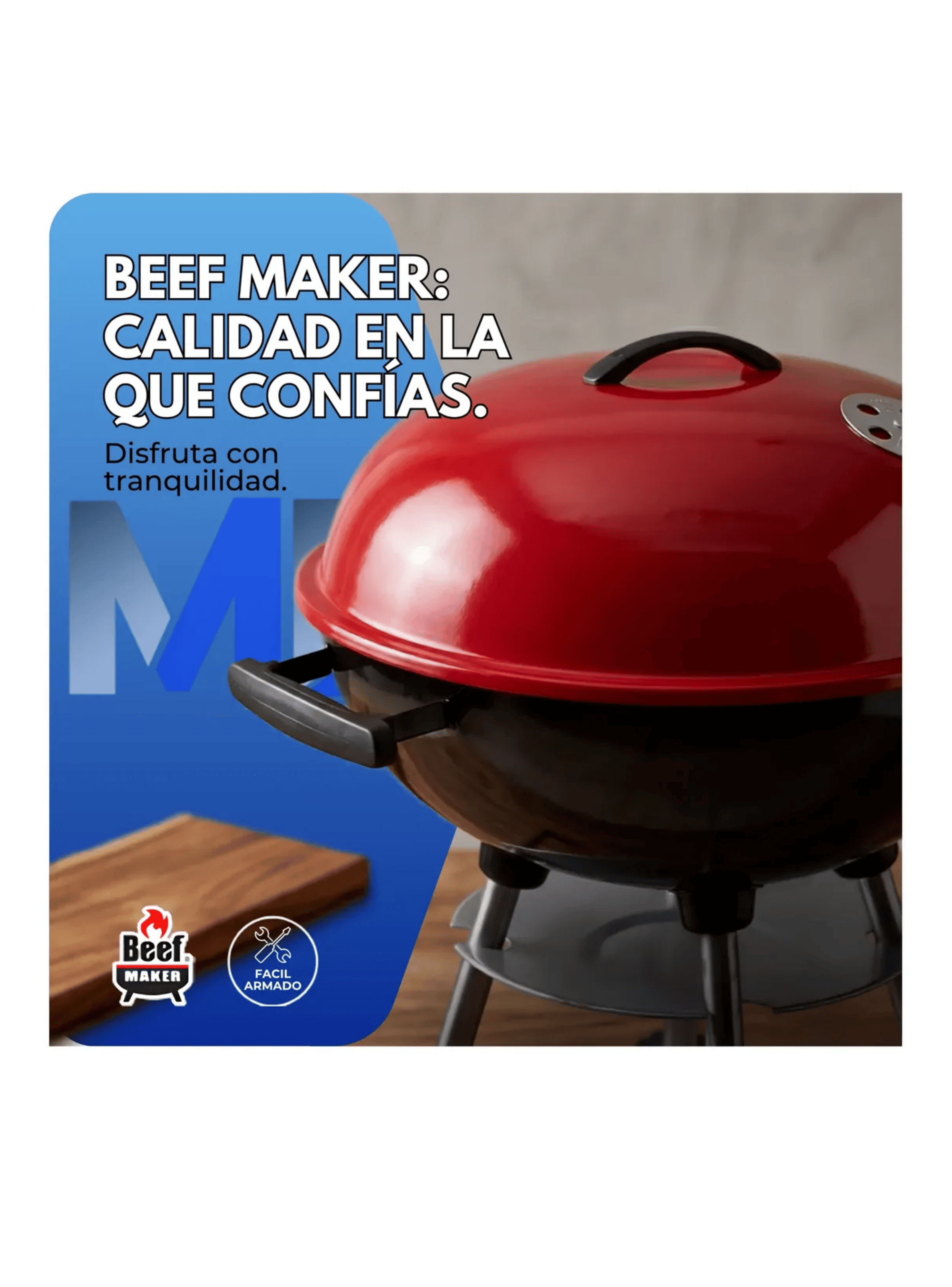 Kit Parrillero Parrilla Kettle 41cm Set 18 Pzs Soplador-6