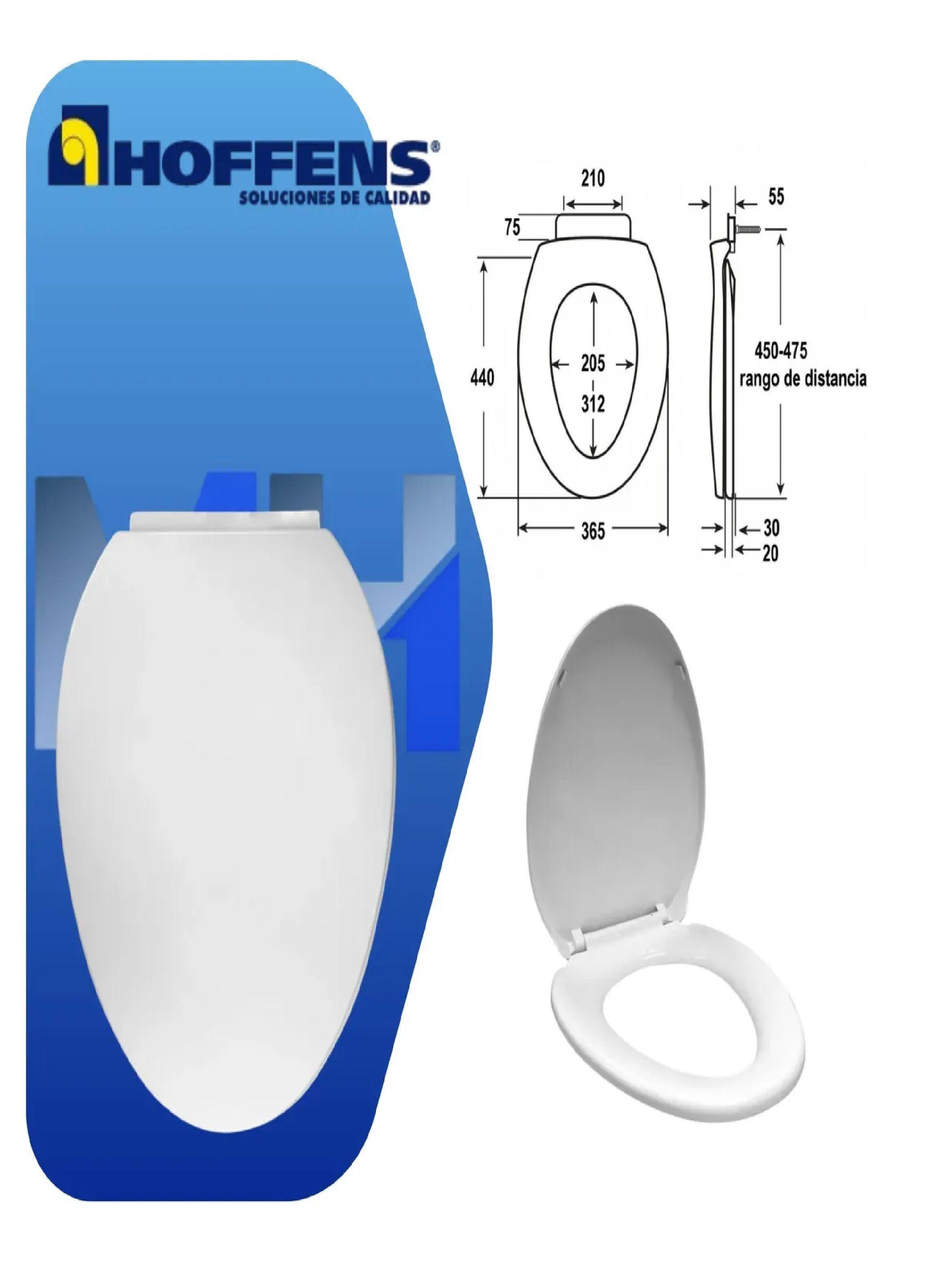 Asiento Y Tapa Wc Elongado Reforzado Cierre Normal Hoffens-3