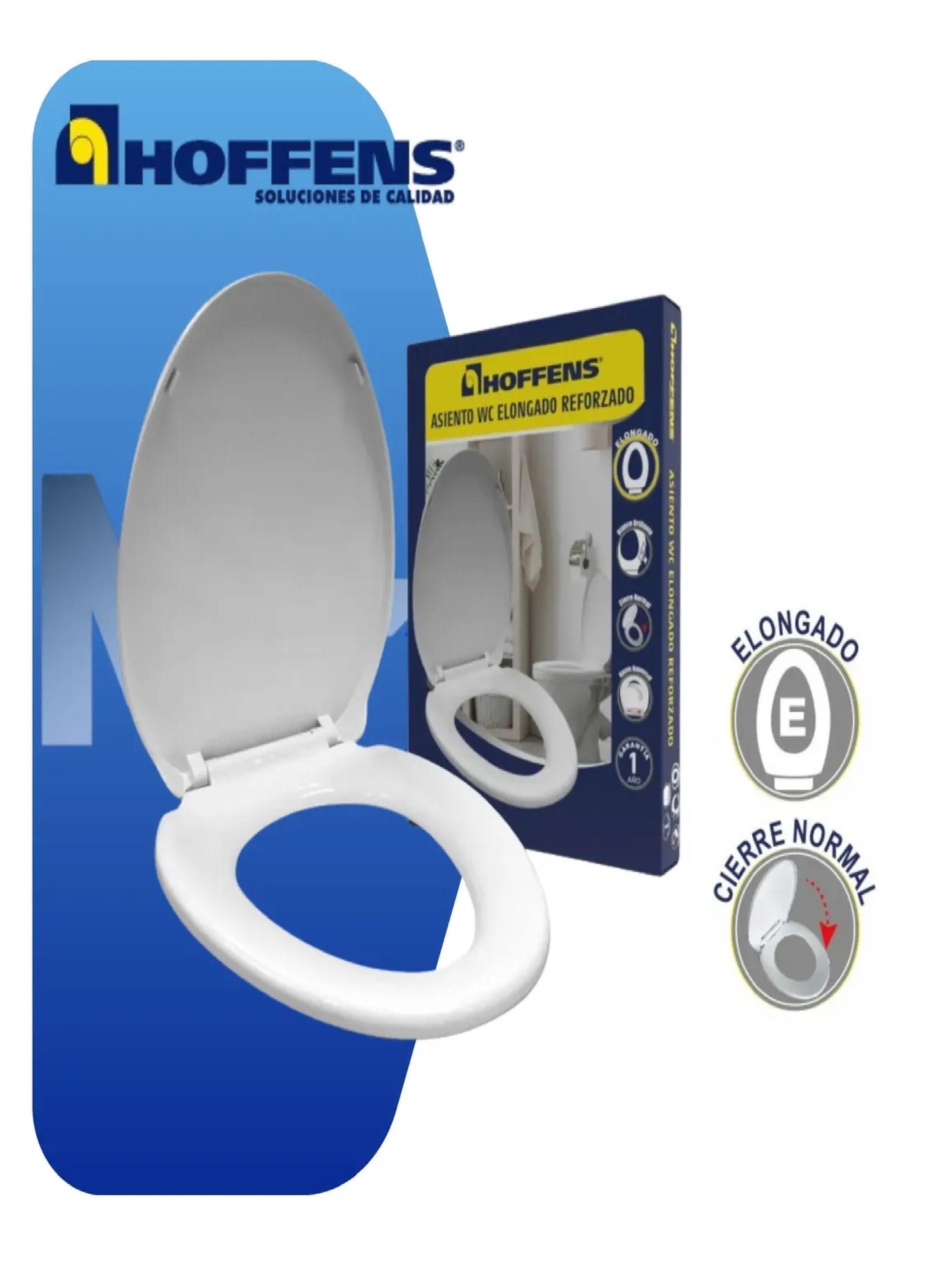 Asiento Y Tapa Wc Elongado Reforzado Cierre Normal Hoffens-5