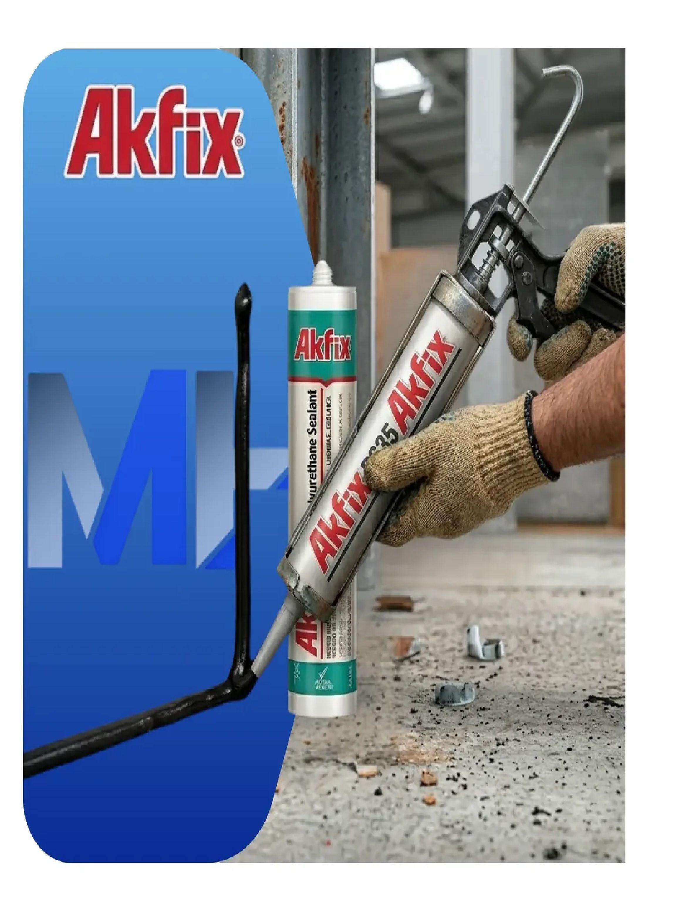 Sellador Poliuretano Akfix P635 Negro 310ml Juntas Hormigon-4