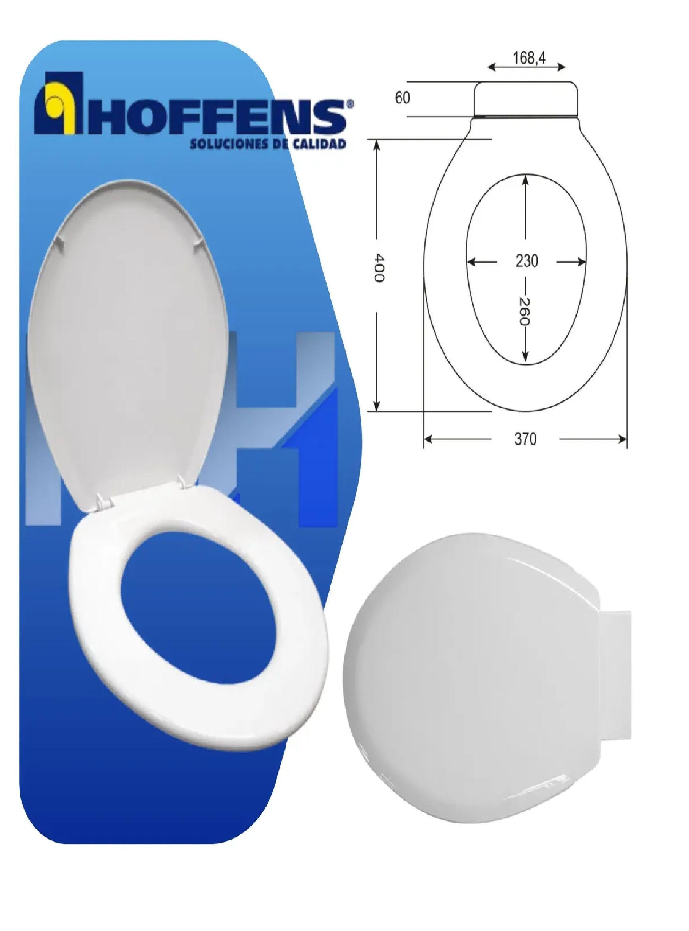 Asiento Wc Redondo Blanco Tapa Baño Universal Hoffen 40x37cm-2