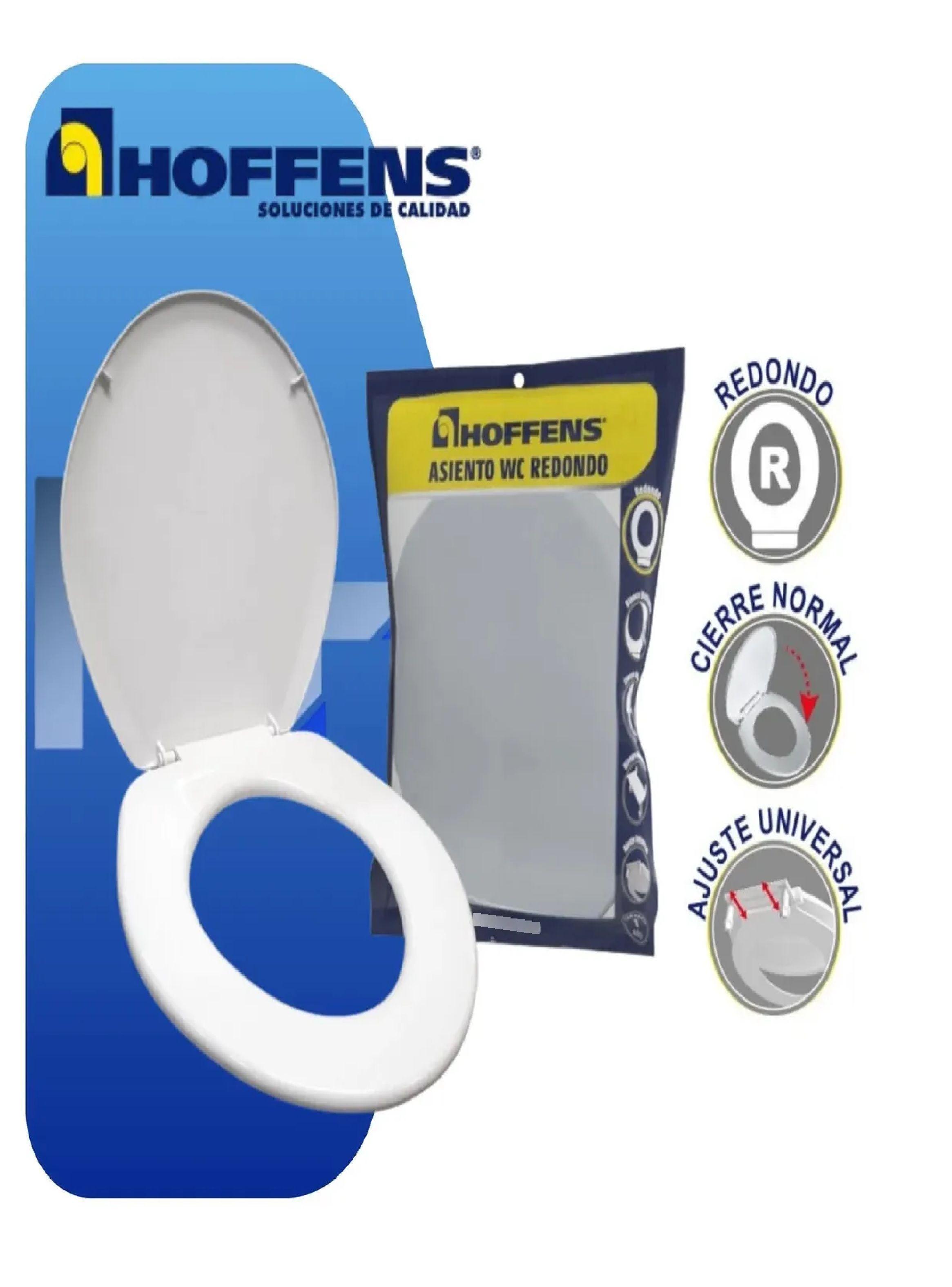Asiento Wc Redondo Blanco Tapa Baño Universal Hoffen 40x37cm-3