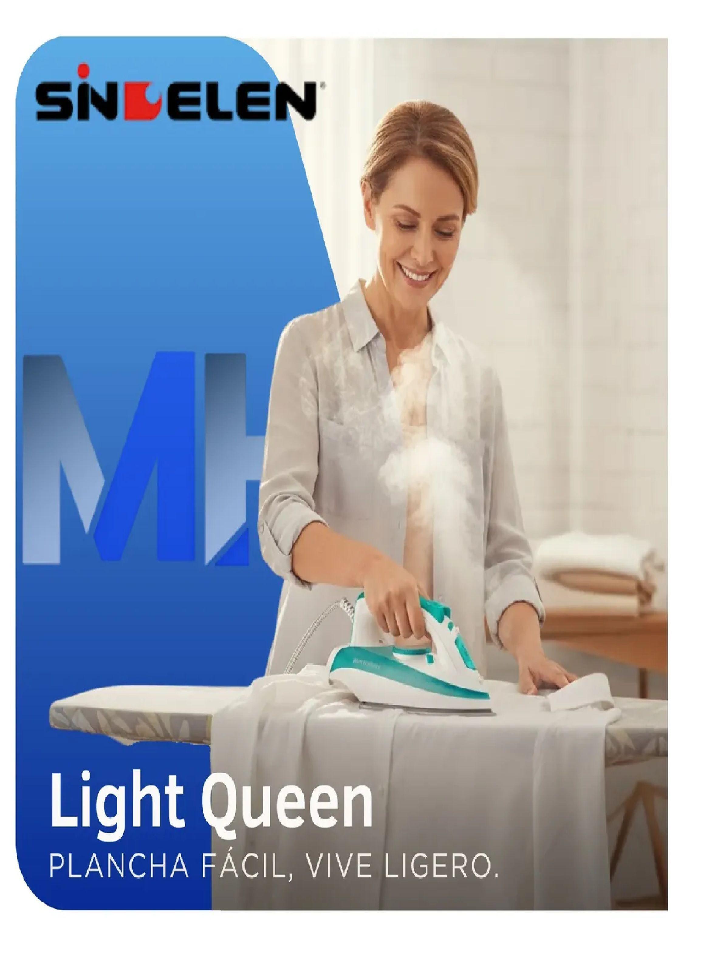 Plancha A Vapor Sindelen Light Queen V-1250bl 1250w Blanca-3
