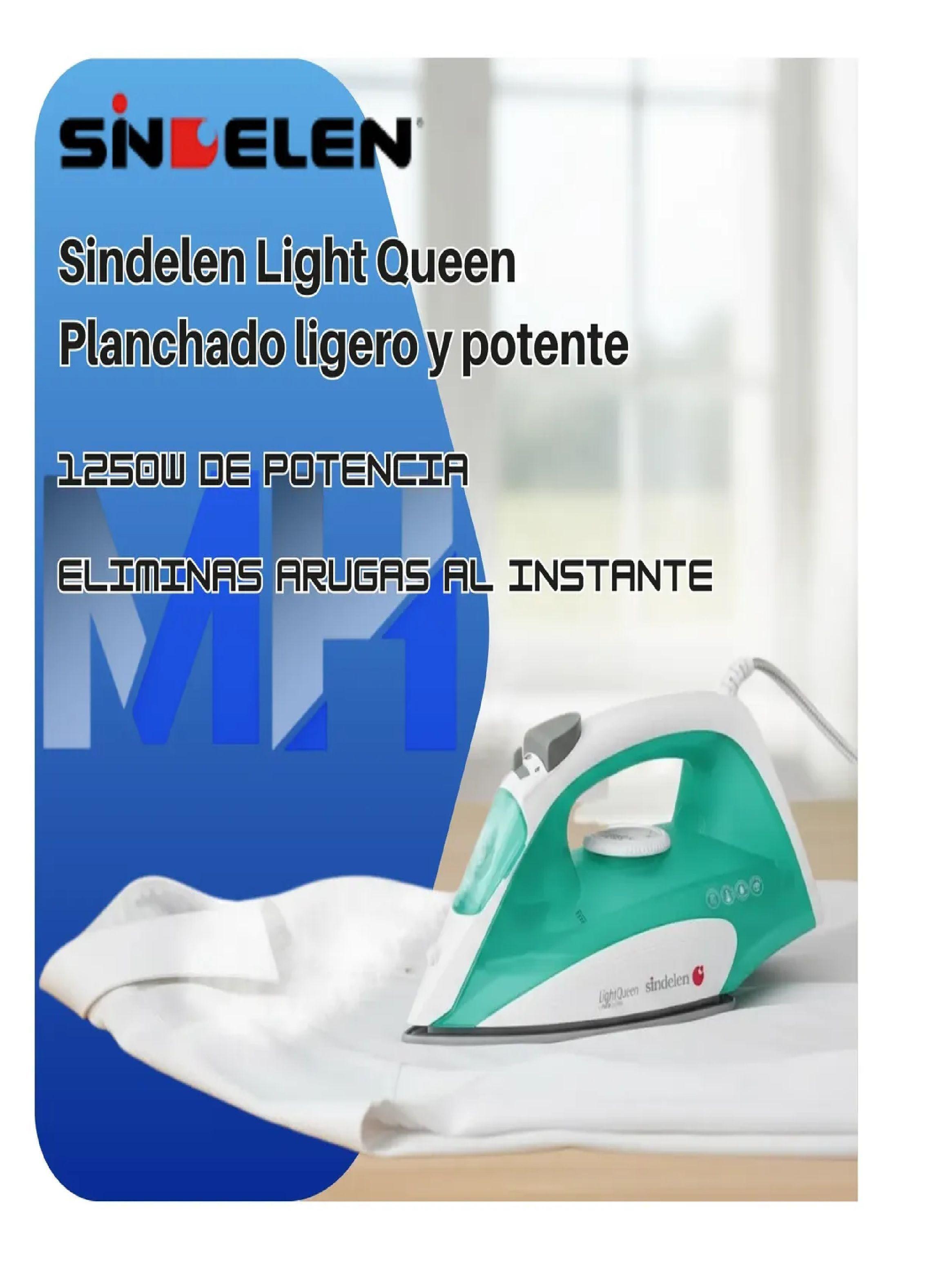 Plancha A Vapor Sindelen Light Queen V-1250bl 1250w Blanca-5