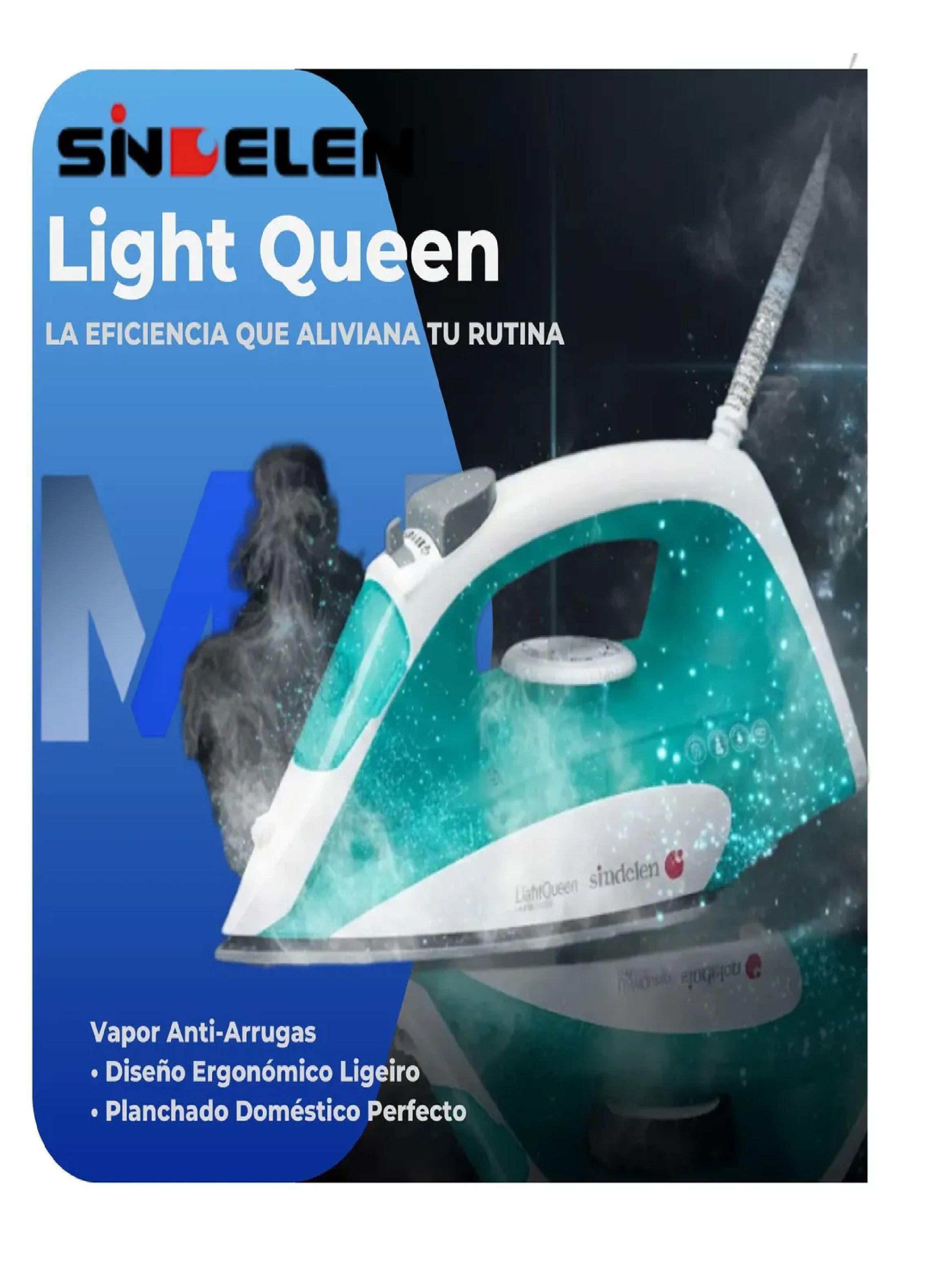 Plancha A Vapor Sindelen Light Queen V-1250bl 1250w Blanca-6