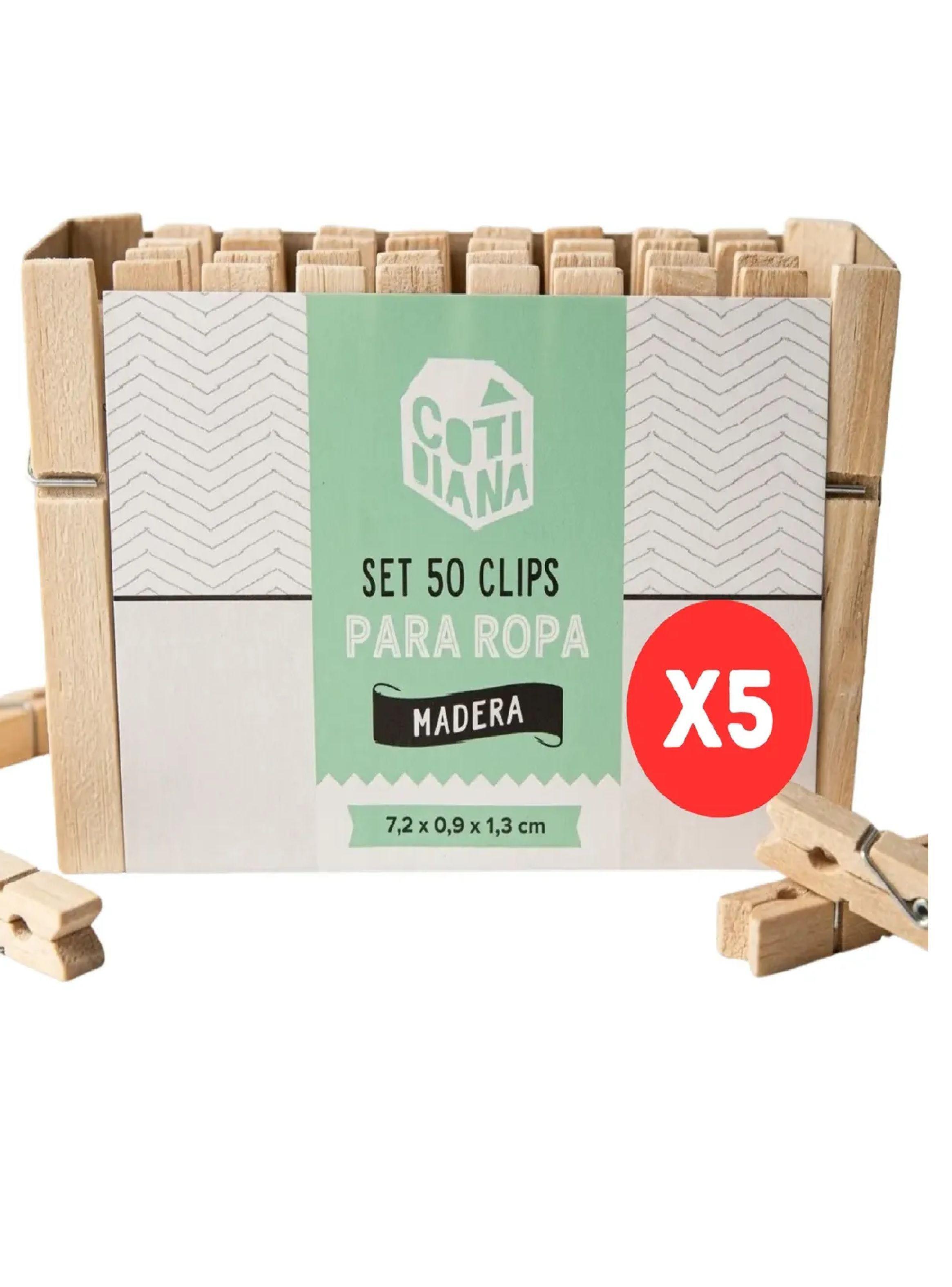 Pack X5 50 Pinzas De Madera Perros Para Colgar Ropa 250unid-0