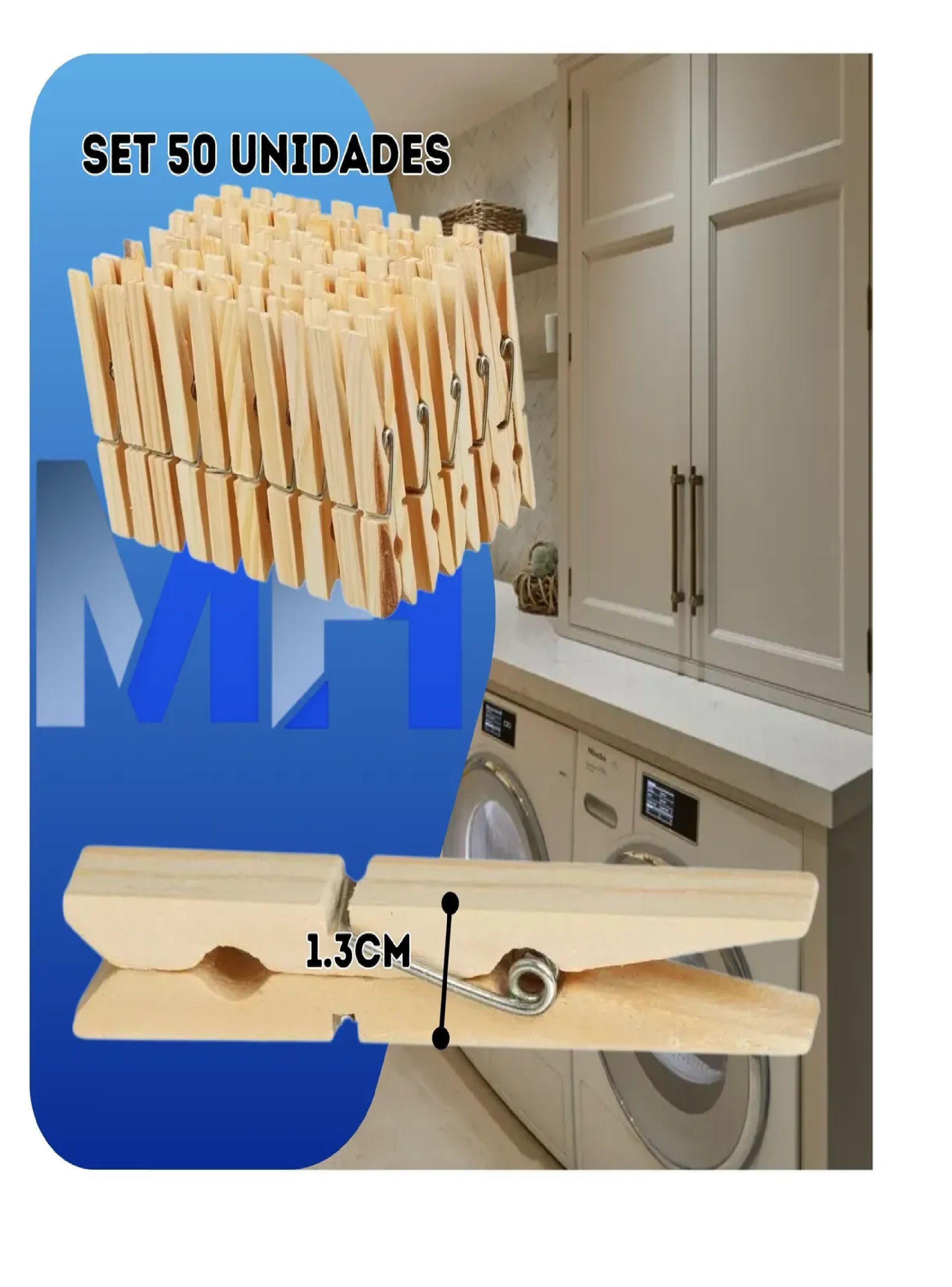 Pack X5 50 Pinzas De Madera Perros Para Colgar Ropa 250unid-2