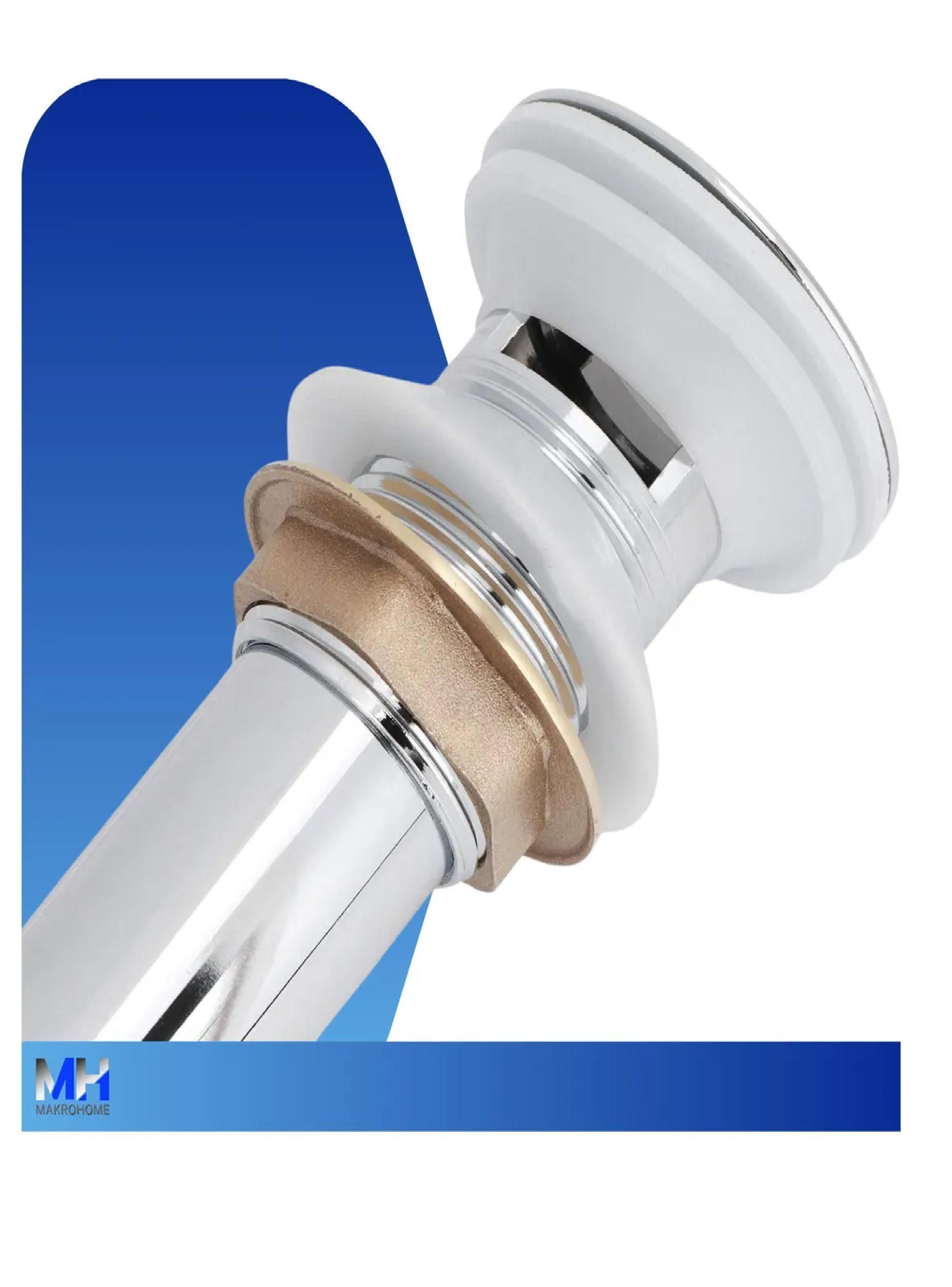 Desague Click Clack Popup 1 1/4 Lavatorio Acero Con Rebalse-2