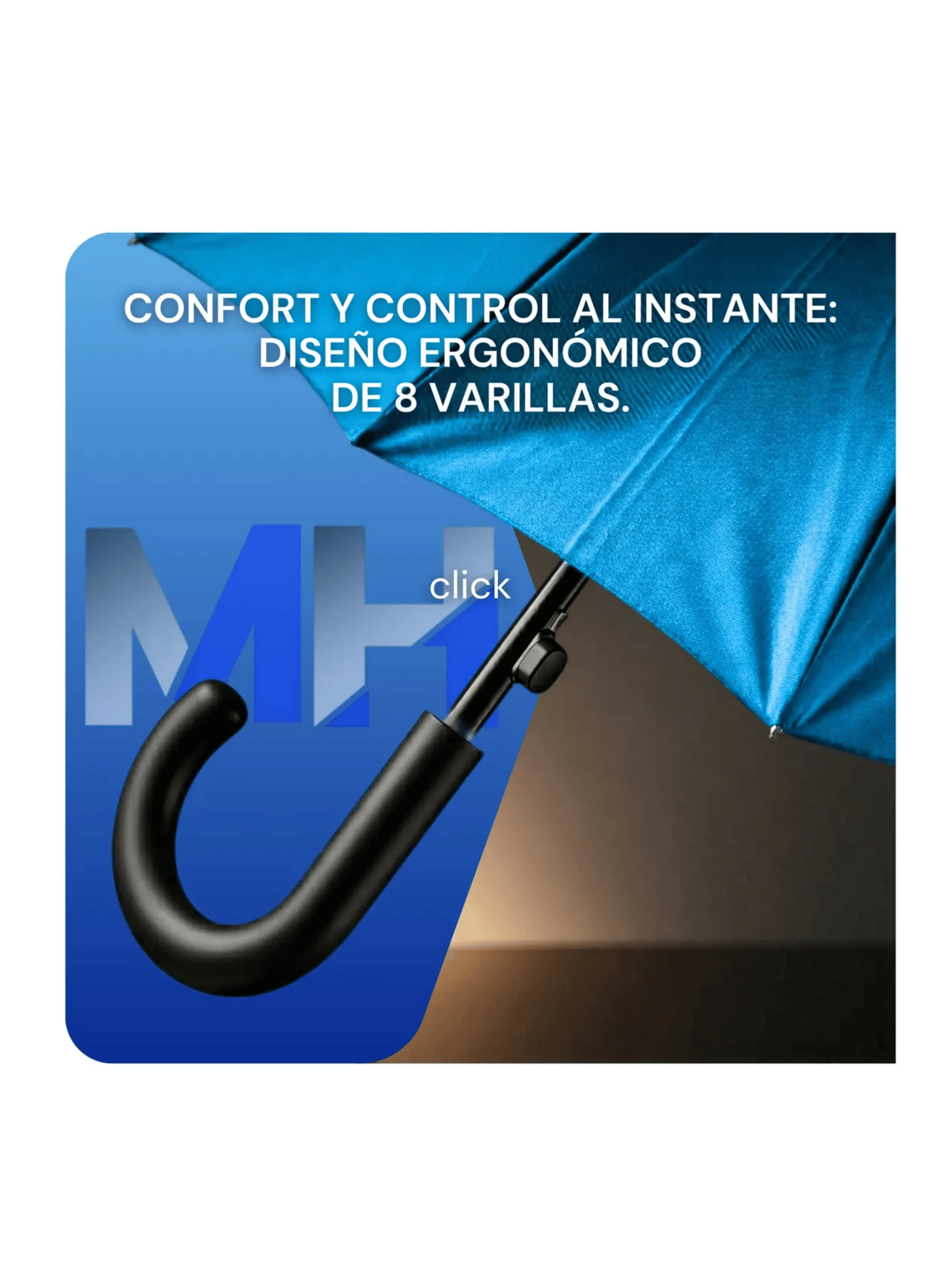Paraguas Ejecutivo Automatico 100cm Proteccion Uv Reforzado Celeste-4