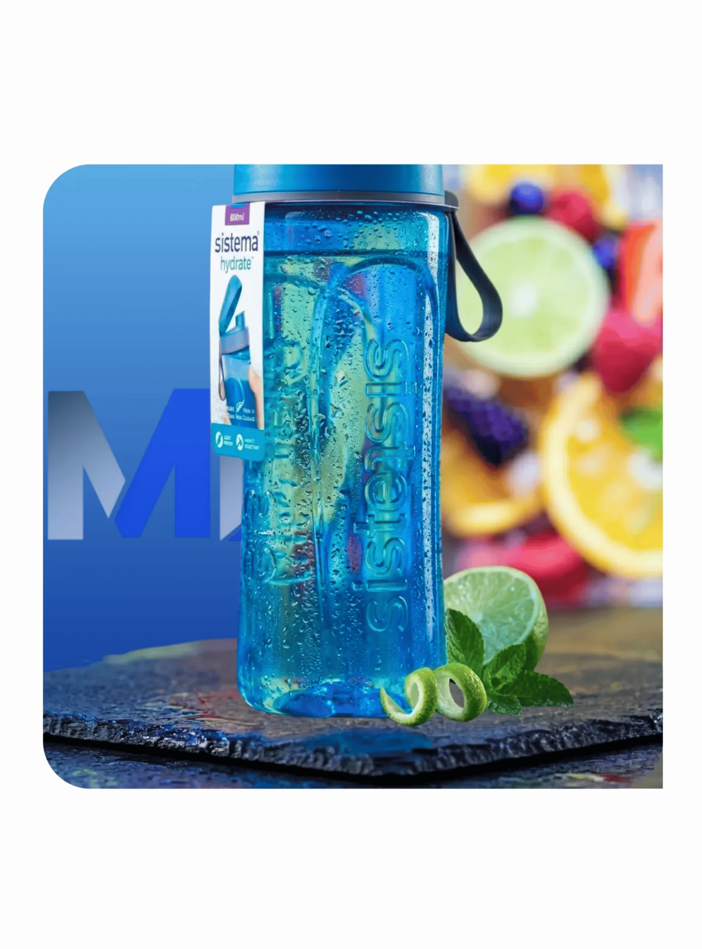Botella De Agua Sistema Swift 600ml Reutilizable Libre Bpa Azul-2