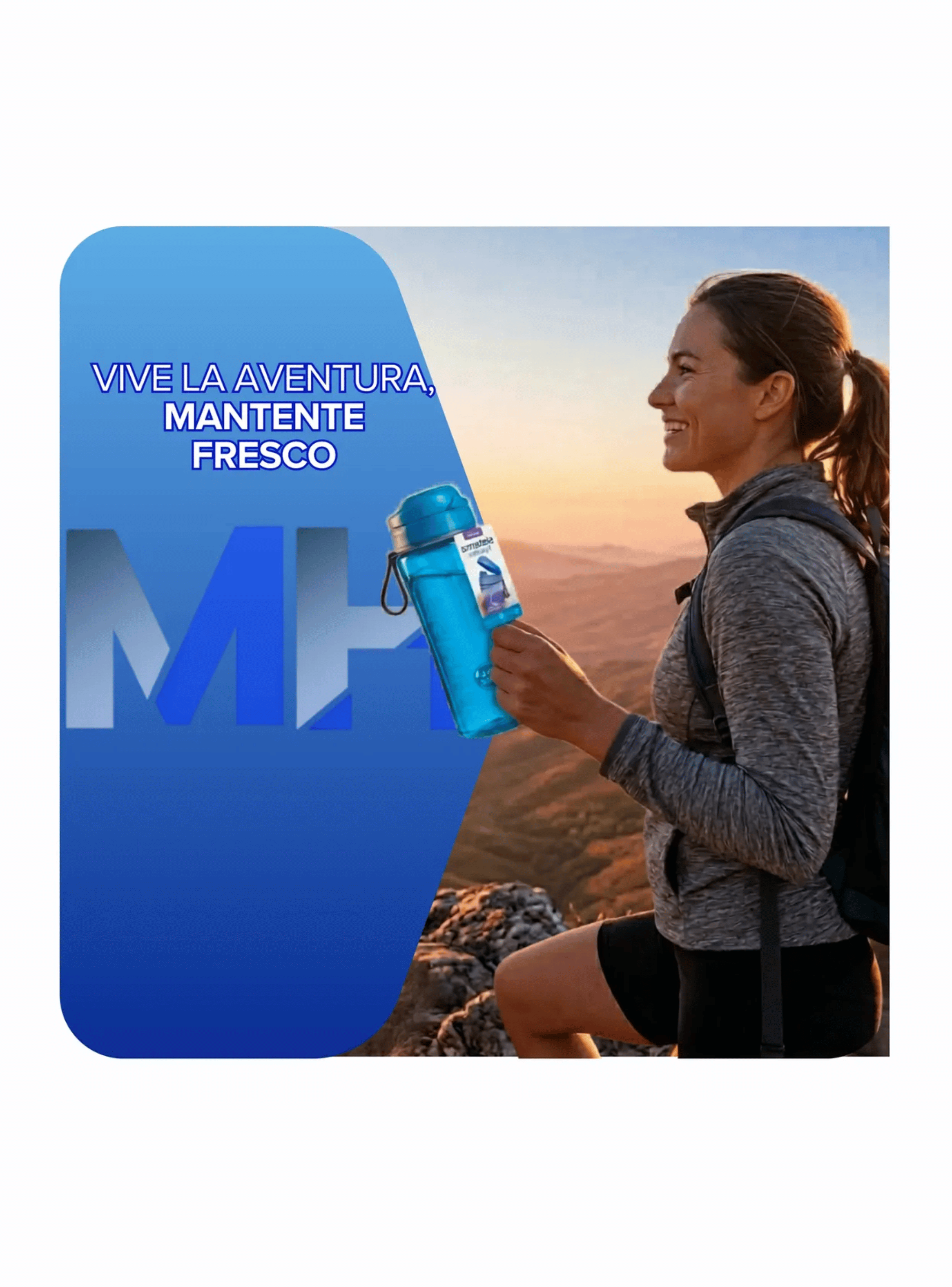 Botella De Agua Sistema Swift 600ml Reutilizable Libre Bpa Azul-5