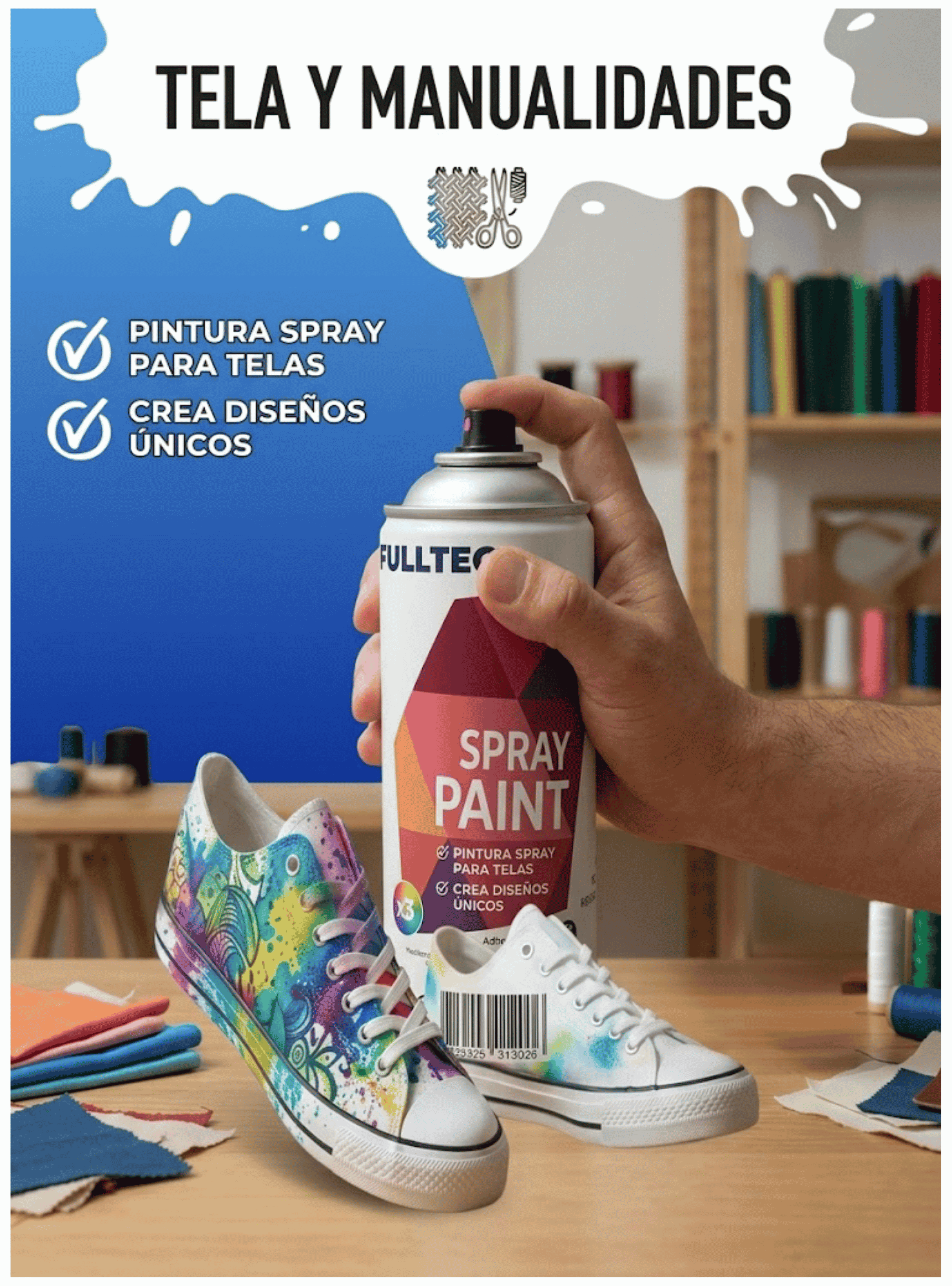 Pack X3 Pintura Spray Tela Madera Metal Plastico Vehicular ROJO-5