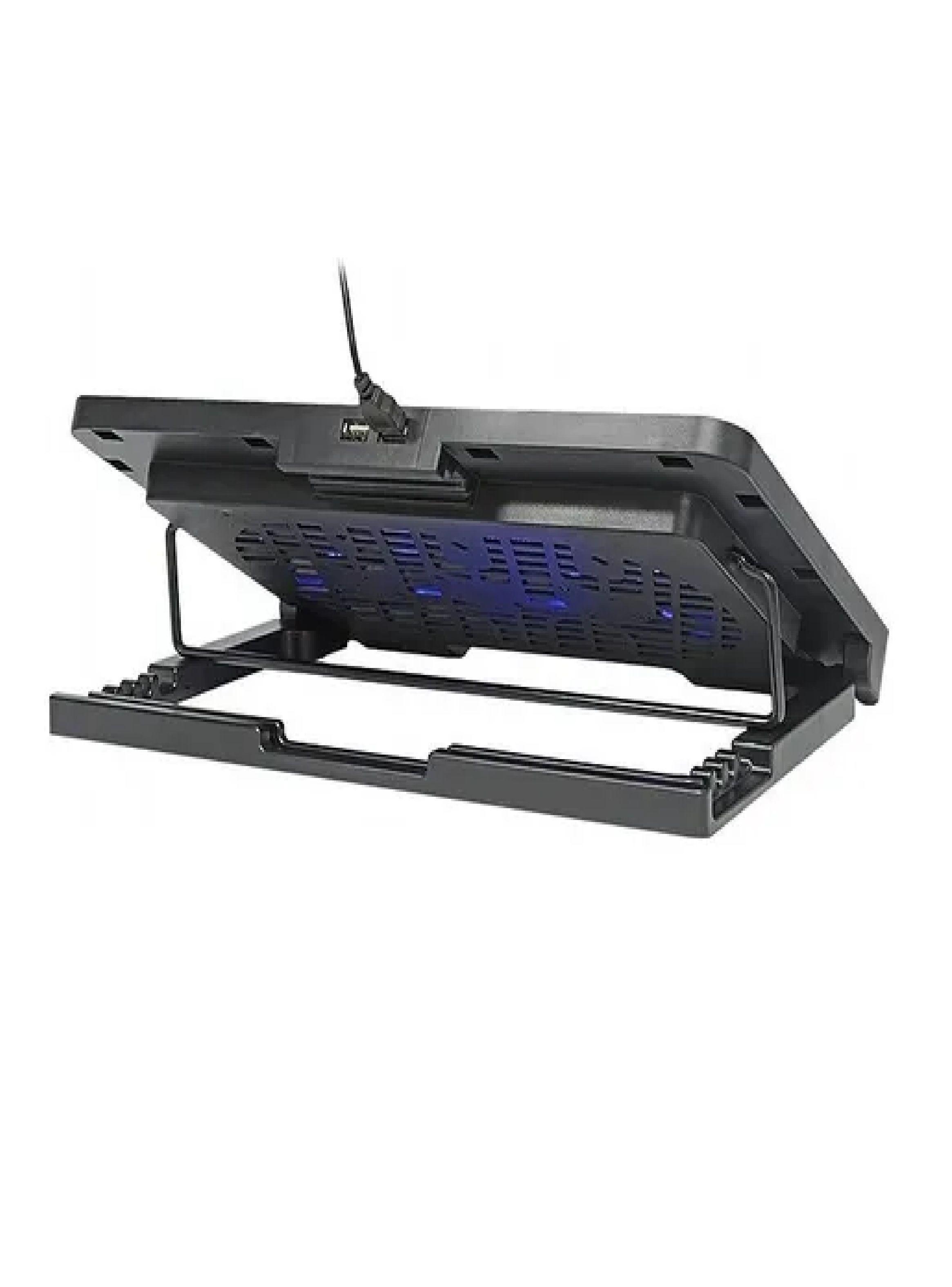 Soporte Notebook Cooler Ventilador Enfriador Pc Negro Led-2
