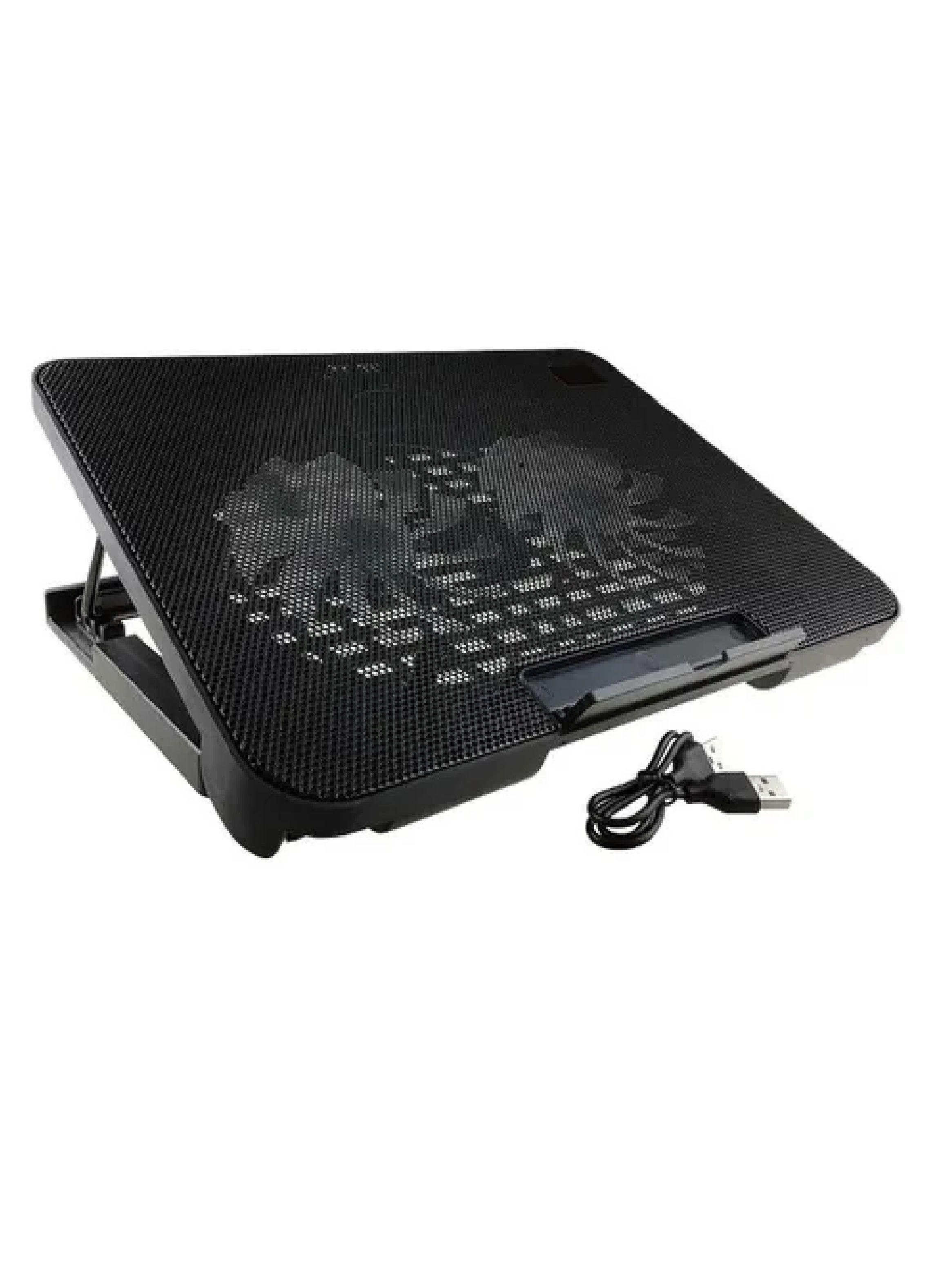 Soporte Notebook Cooler Ventilador Enfriador Pc Negro Led-3