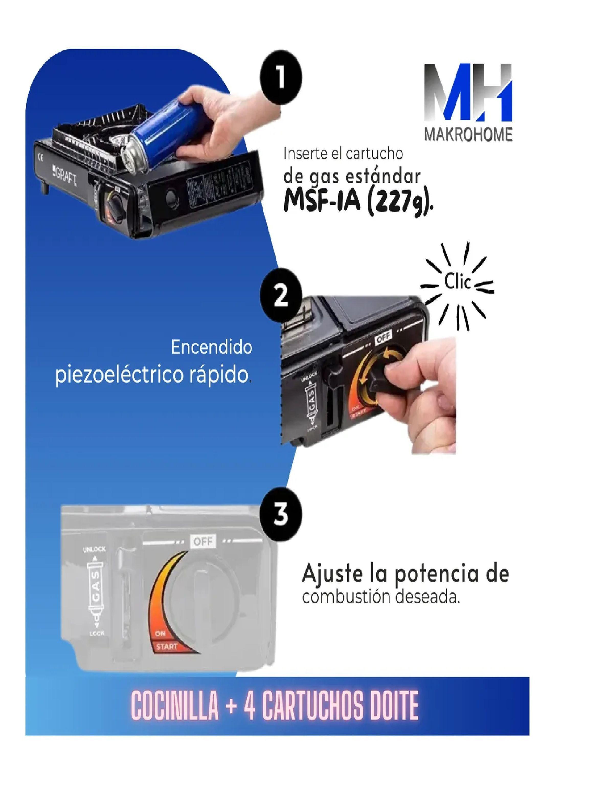 Cartuchos De Gas Doite 227g X4+ Cocinilla Portatil Camping-4