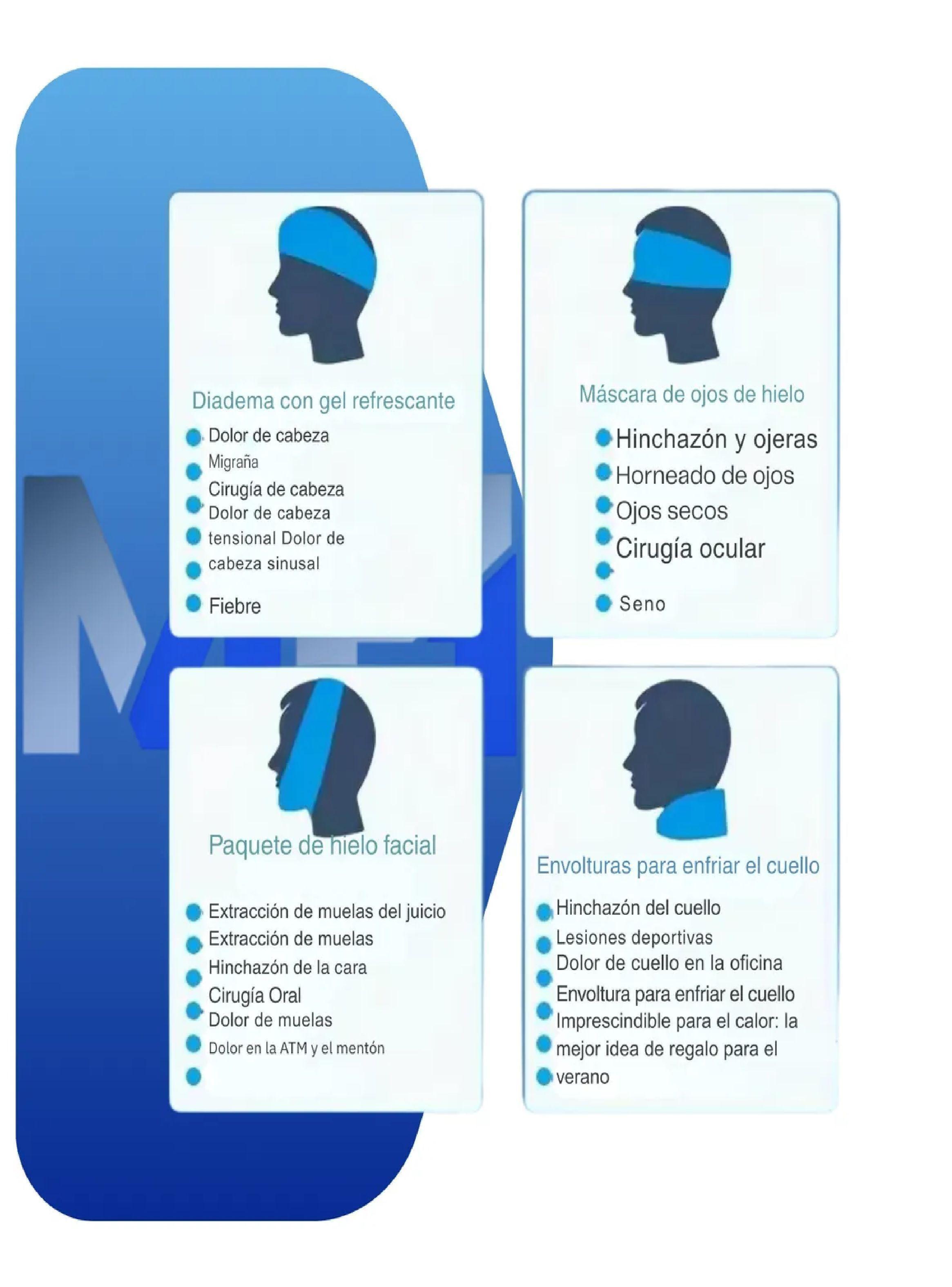 Compresa Diadema De Gel Frio Migraña Dolor De Cabeza Ojos-4