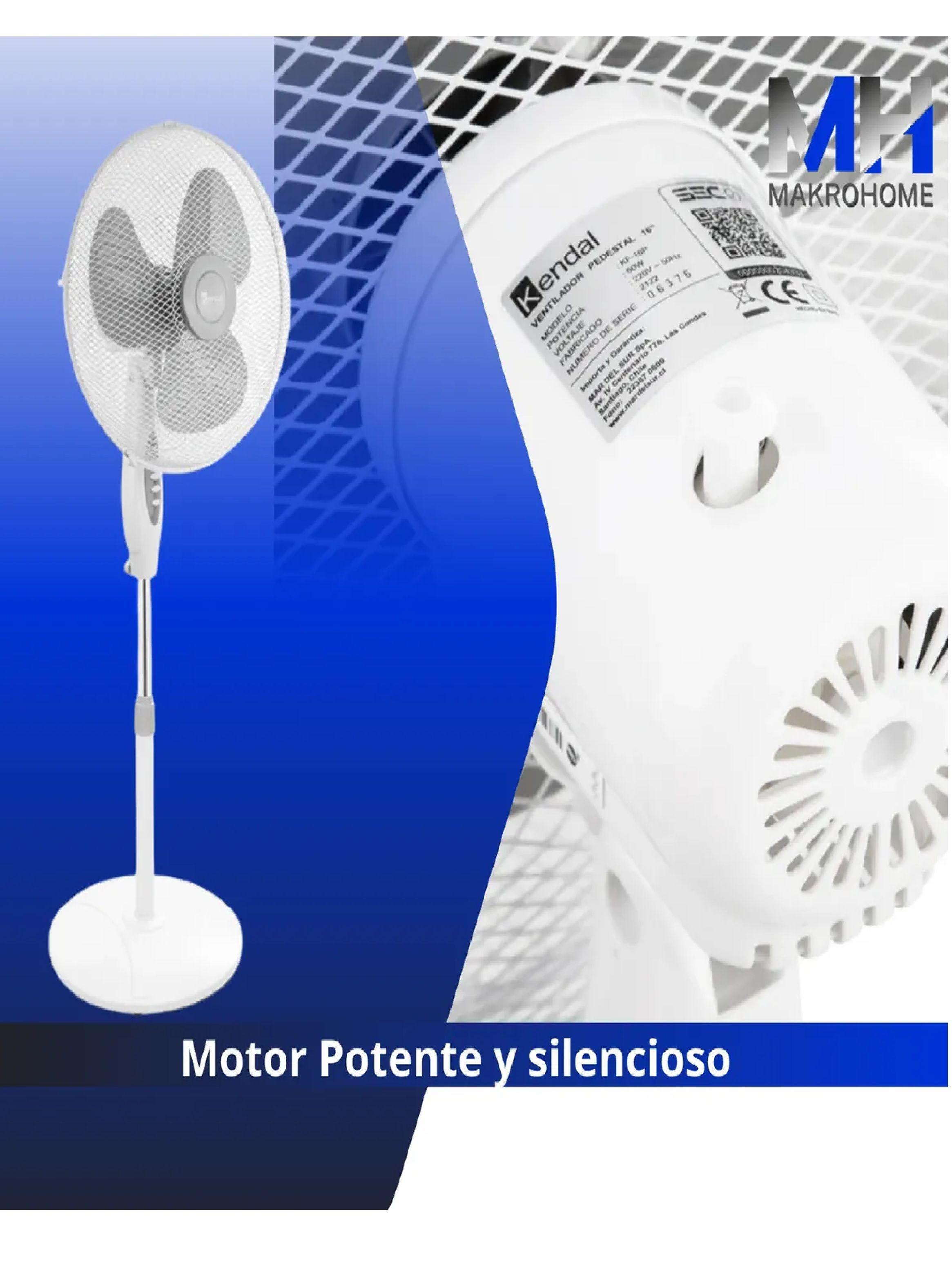Ventilador Pedestal Kendal 16 Kf-16p 3 Velocidades Blanco-4