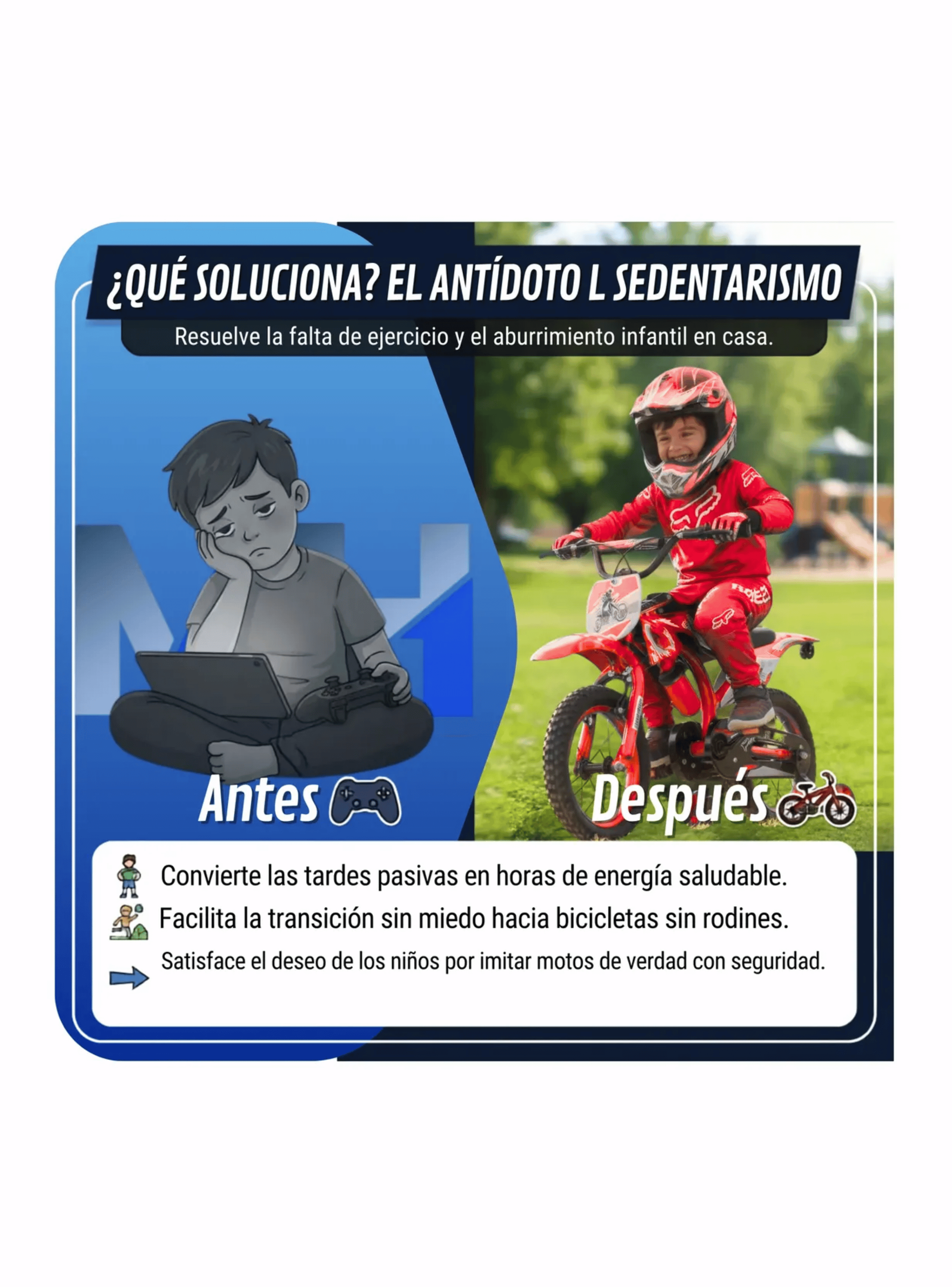 Bicicleta Infantil Aro 16 Bici Moto Cross Con Rueditas-3