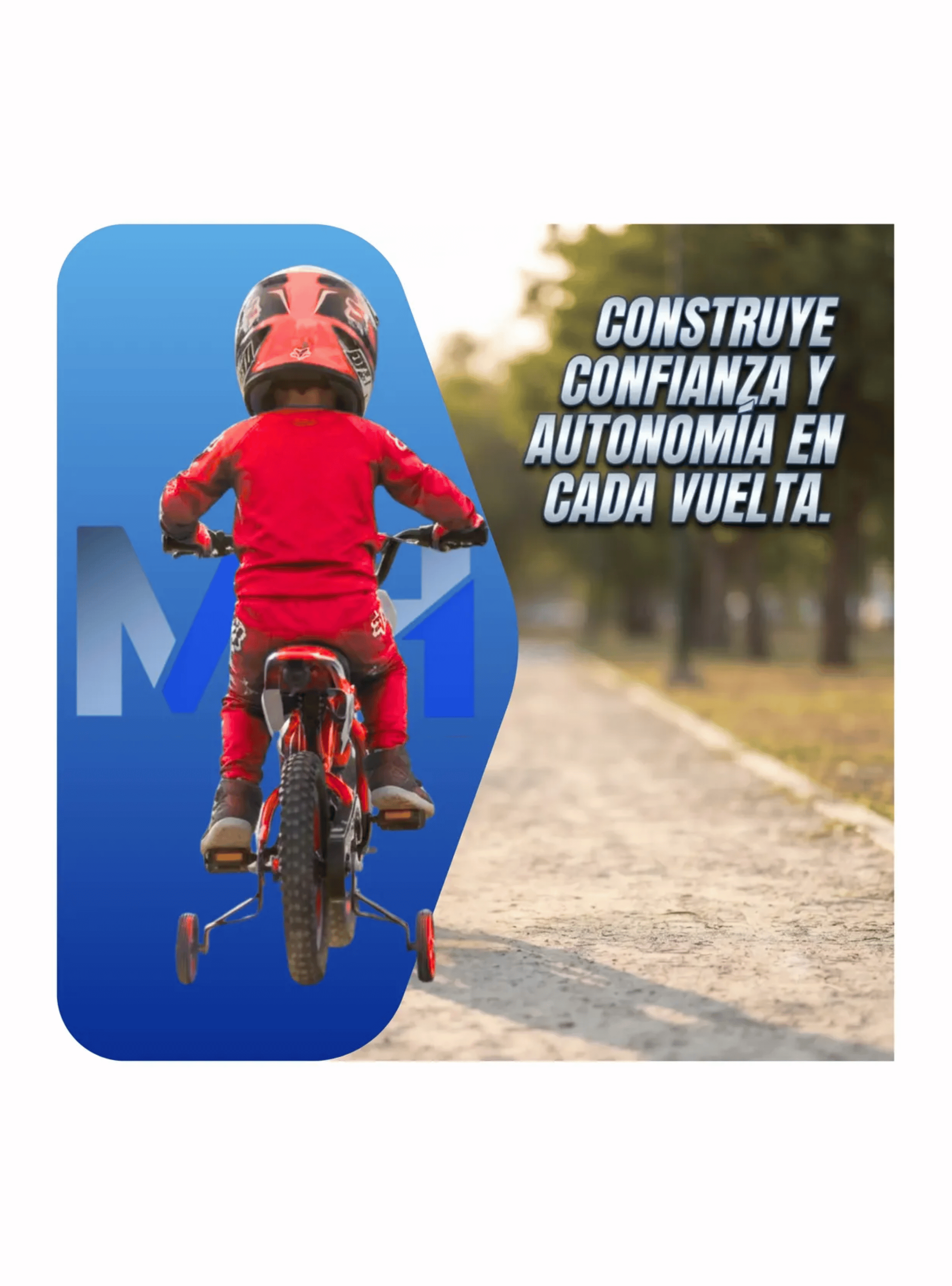 Bicicleta Infantil Aro 16 Bici Moto Cross Con Rueditas-4