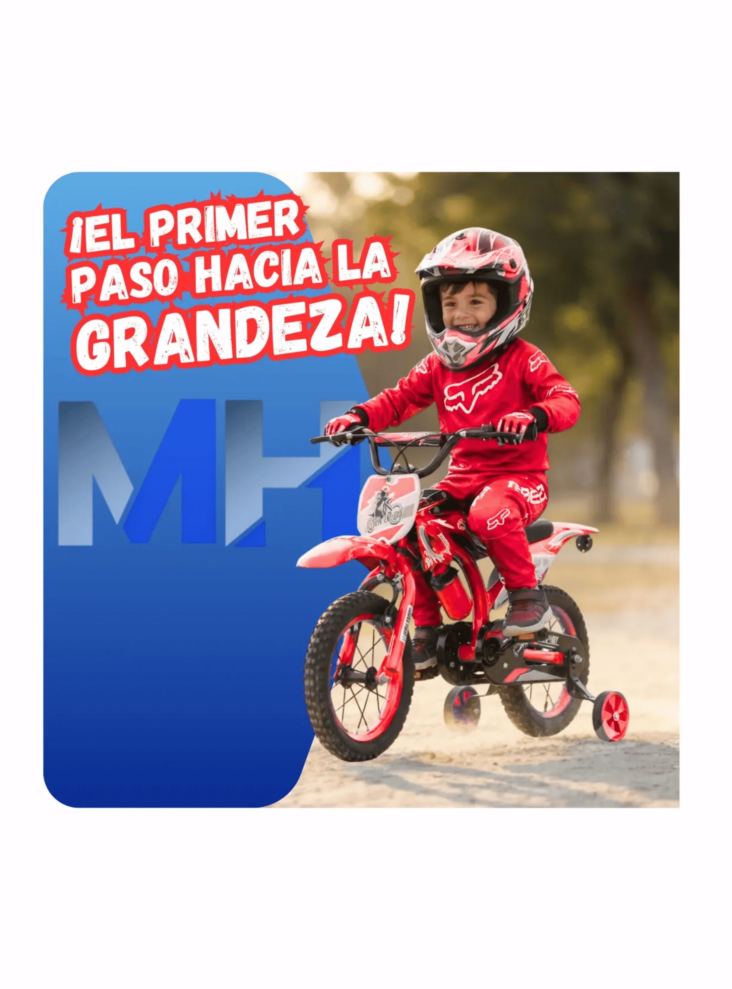 Bicicleta Infantil Aro 16 Bici Moto Cross Con Rueditas-6