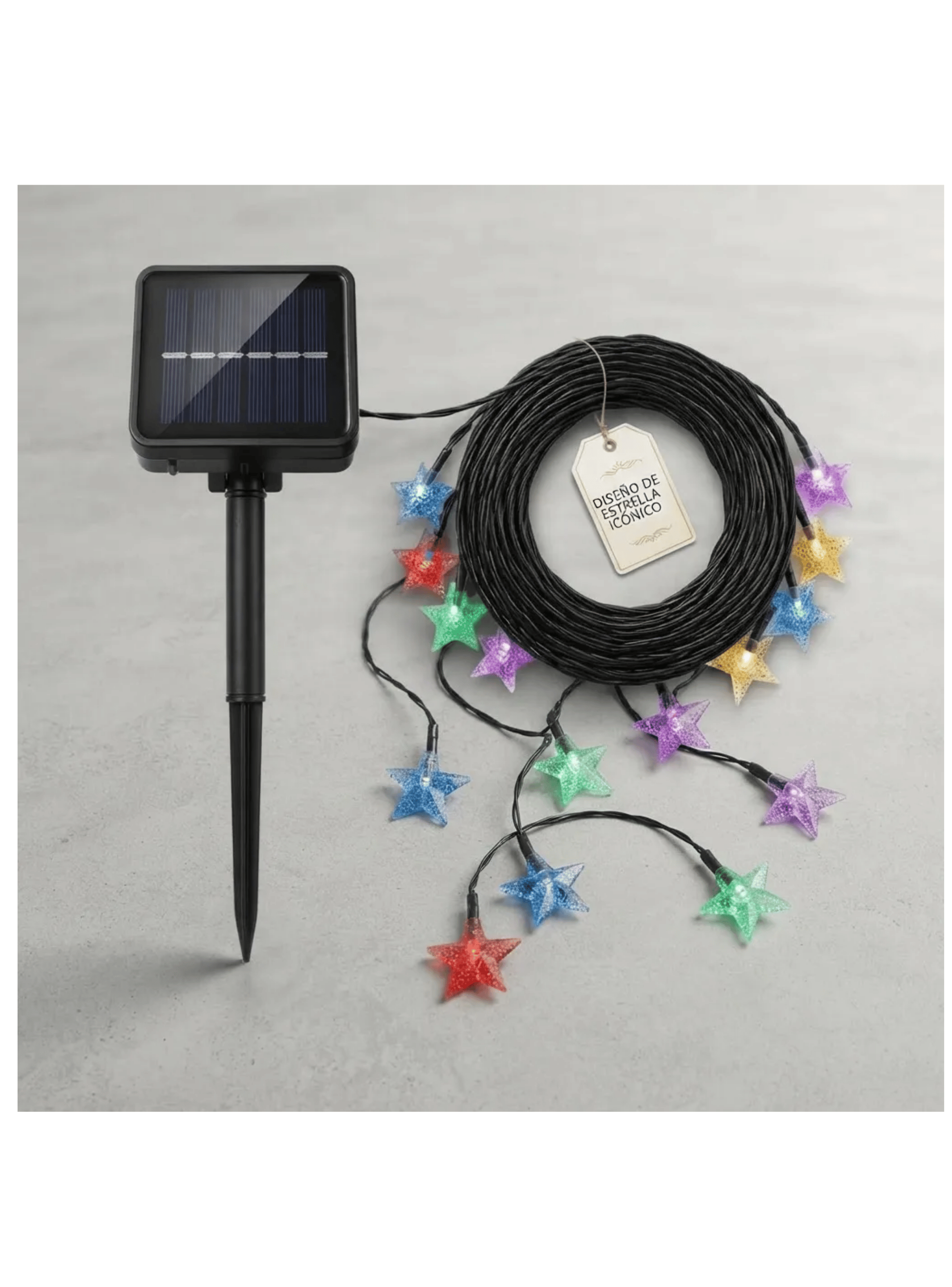 Luces De Navidad Solares Led Dise o Estrellas 5 Mts Pack X10-1
