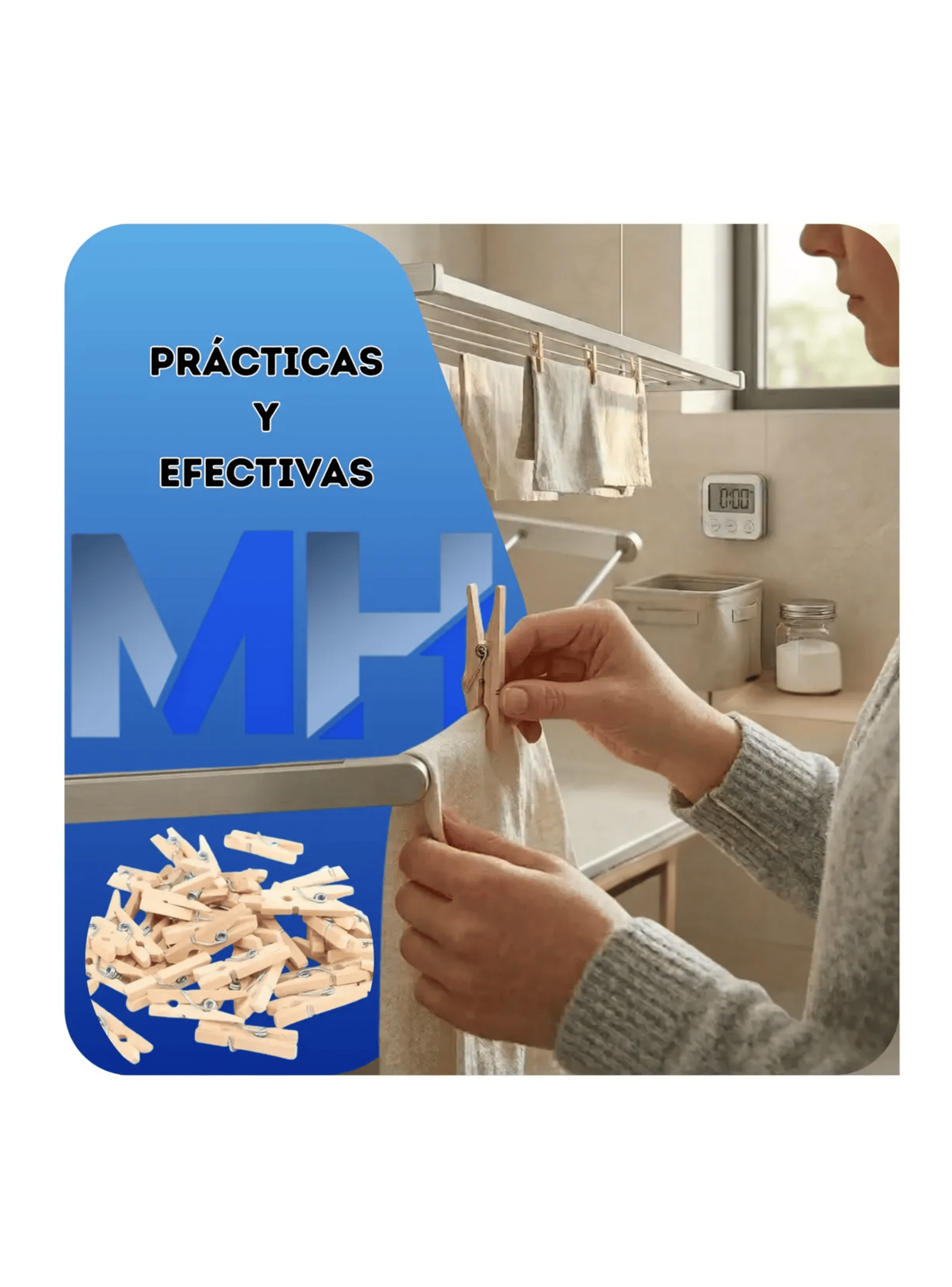 Pack X2 50 Pinzas De Madera Perros Para Colgar Ropa 100unid-5