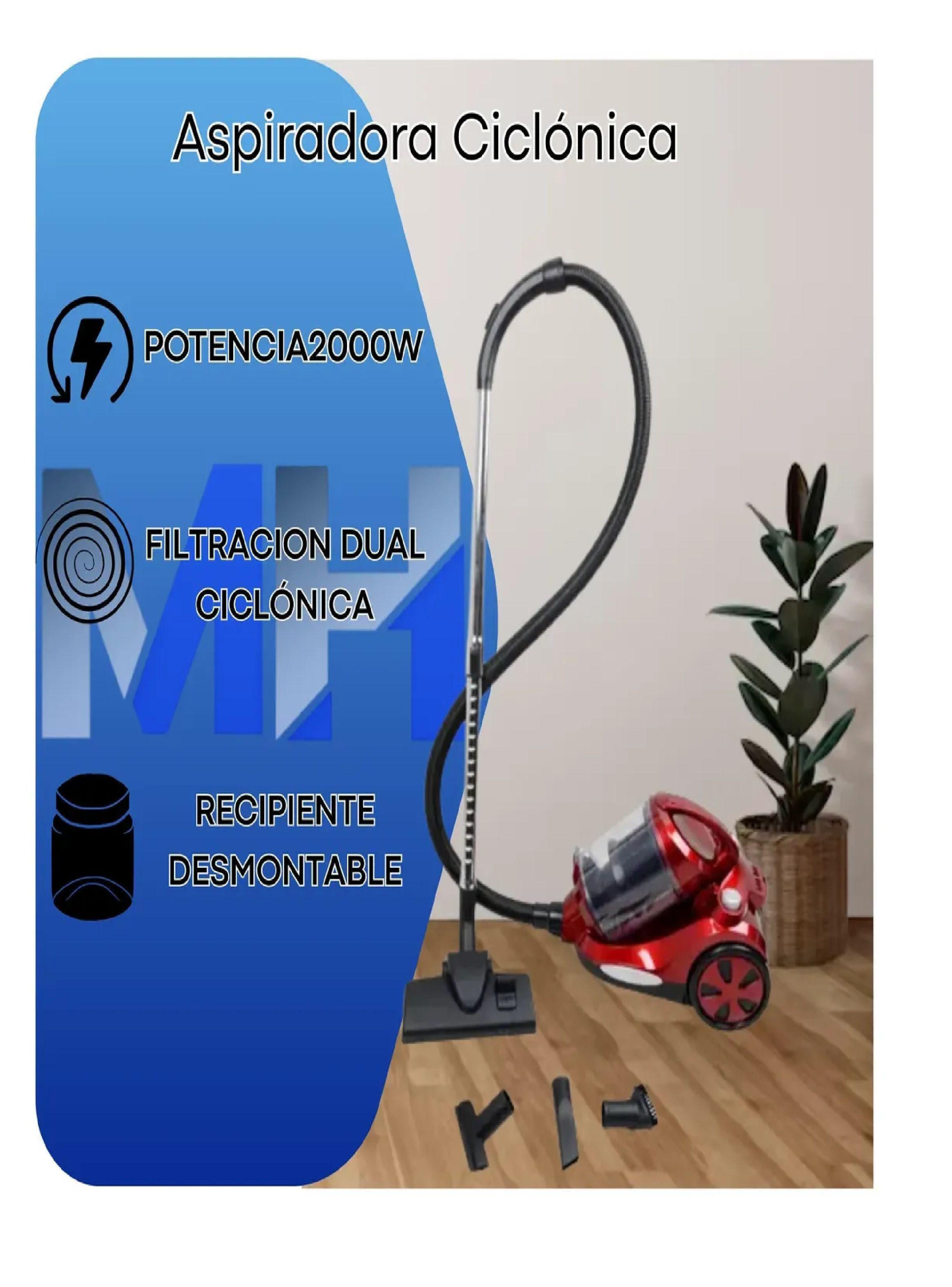 Aspiradora Ciclonica Sin Bolsa Rojo Hogar Arrastre 2000w-2