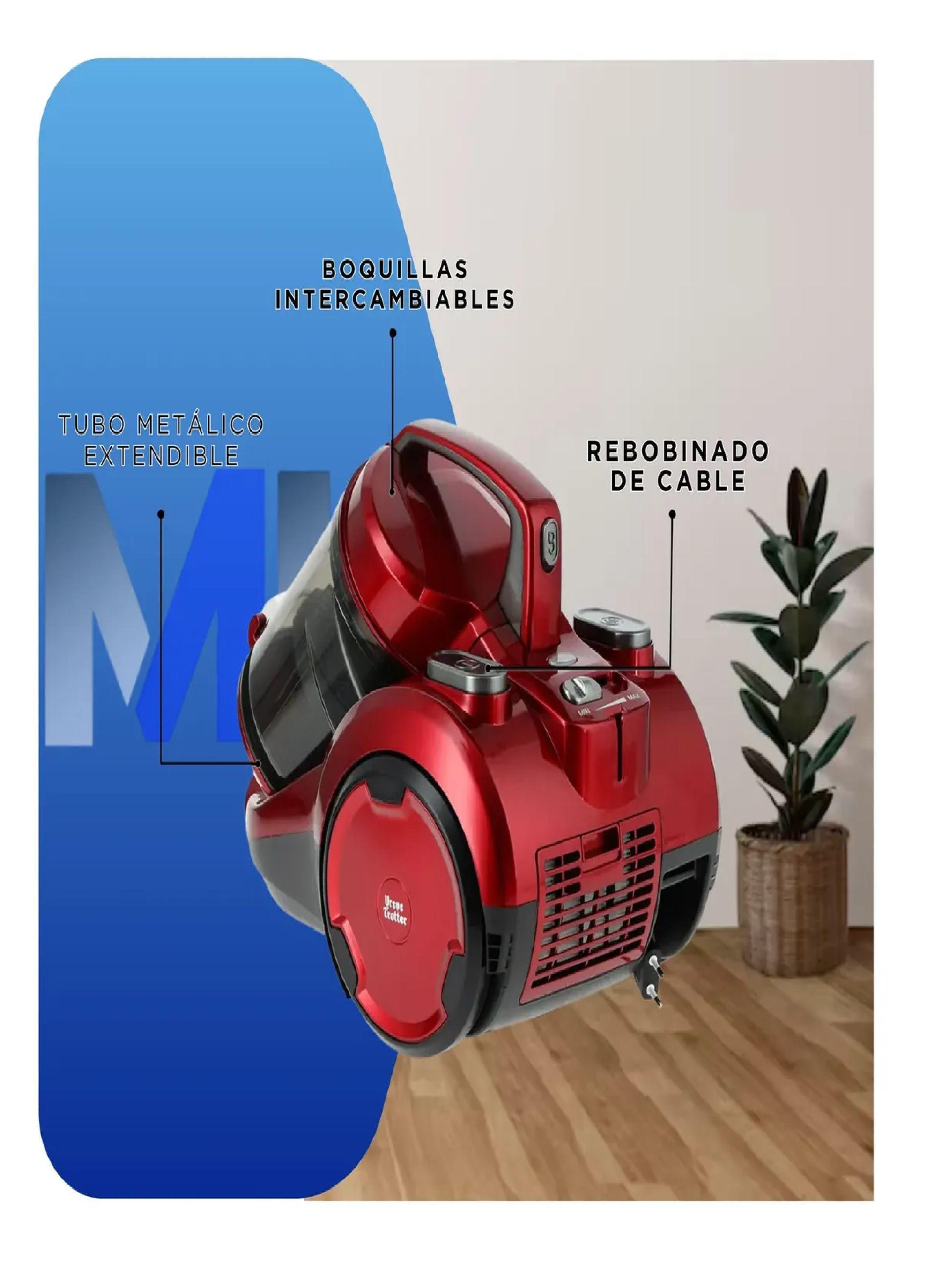 Aspiradora Ciclonica Sin Bolsa Rojo Hogar Arrastre 2000w-4